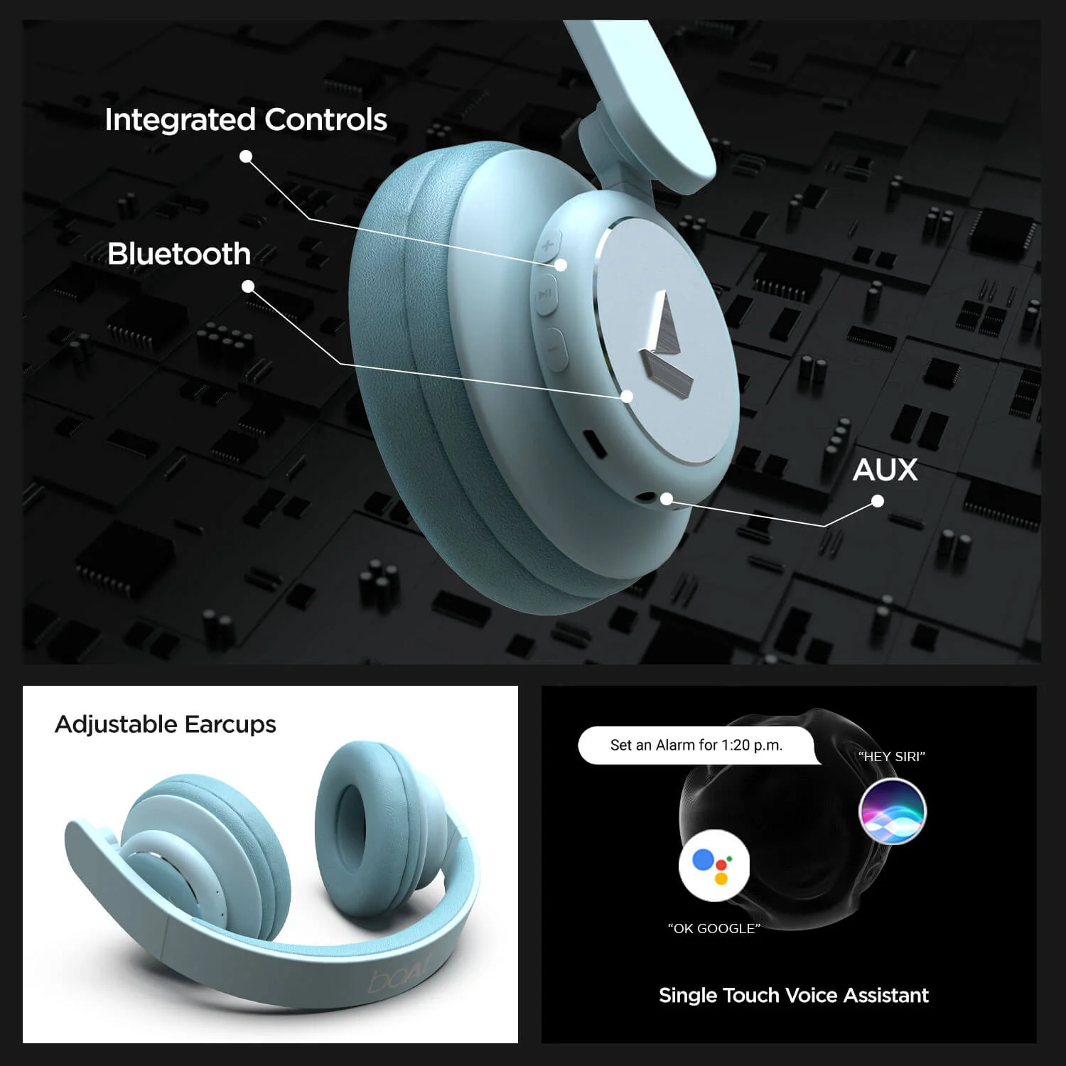 Rockerz 450 | Over Ear Bluetooth Headphones with Upto 15 Hours Playback, Adaptive Headband, 40mm Dynamic Driver, 300 mah Battery - Image 9