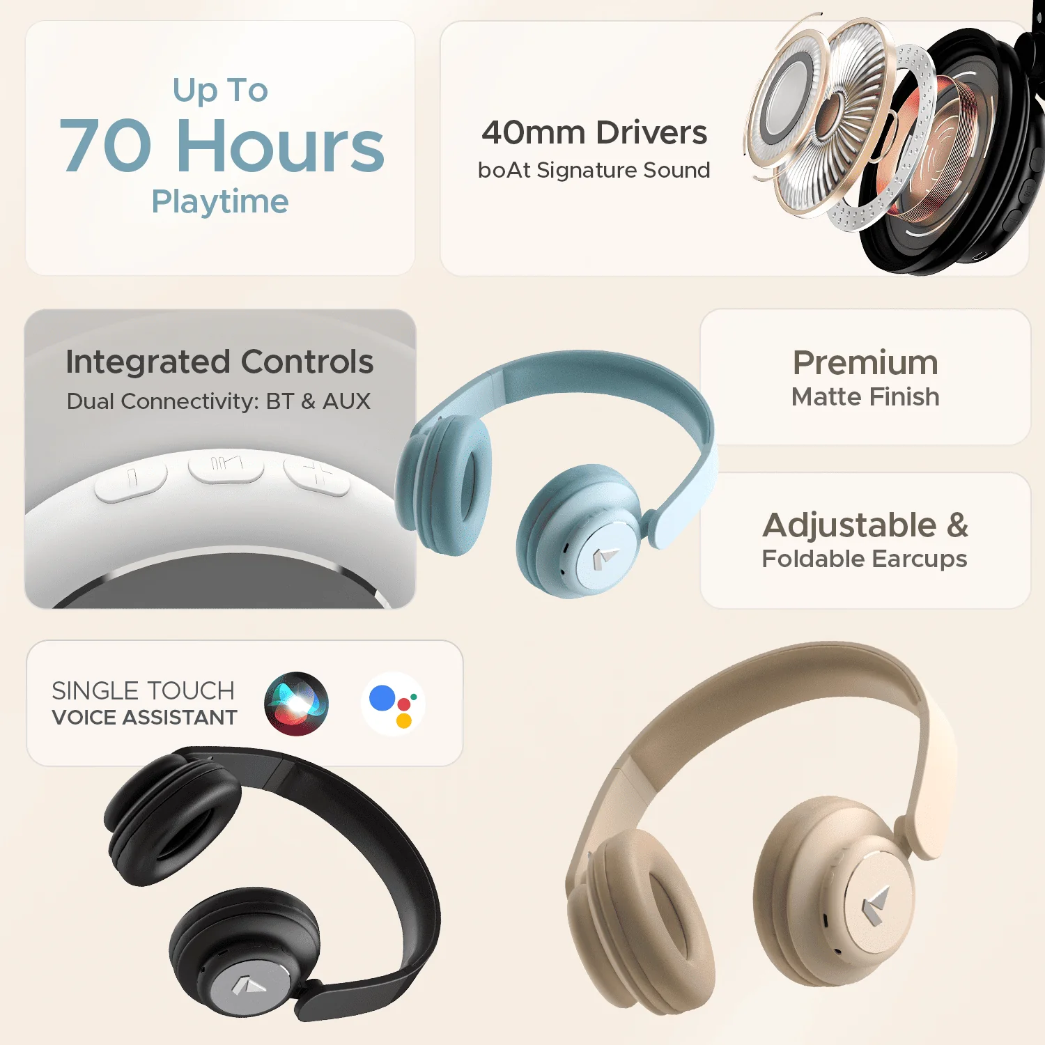 boAt Rockerz 450 Pro | Wireless Headphone with 40mm Massive Drivers, Mountainous Playback Upto 70 Hours, Asap Charge - Image 24