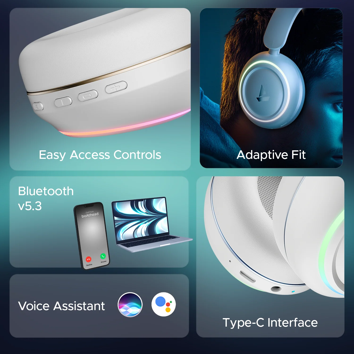 boAt Rockerz 480 | Wireless Headphone with BEAST™ Mode, Blazing RGB Lights with 6 Modes, 40mm Drivers, Bluetooth v5.3 - Image 12