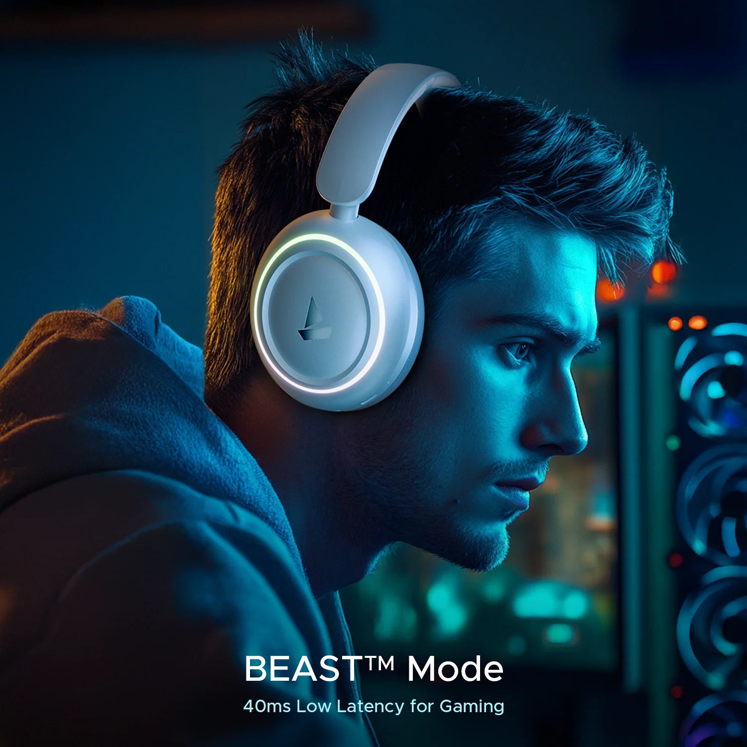 boAt Rockerz 480 | Wireless Headphone with BEAST™ Mode, Blazing RGB Lights with 6 Modes, 40mm Drivers, Bluetooth v5.3 - Image 9