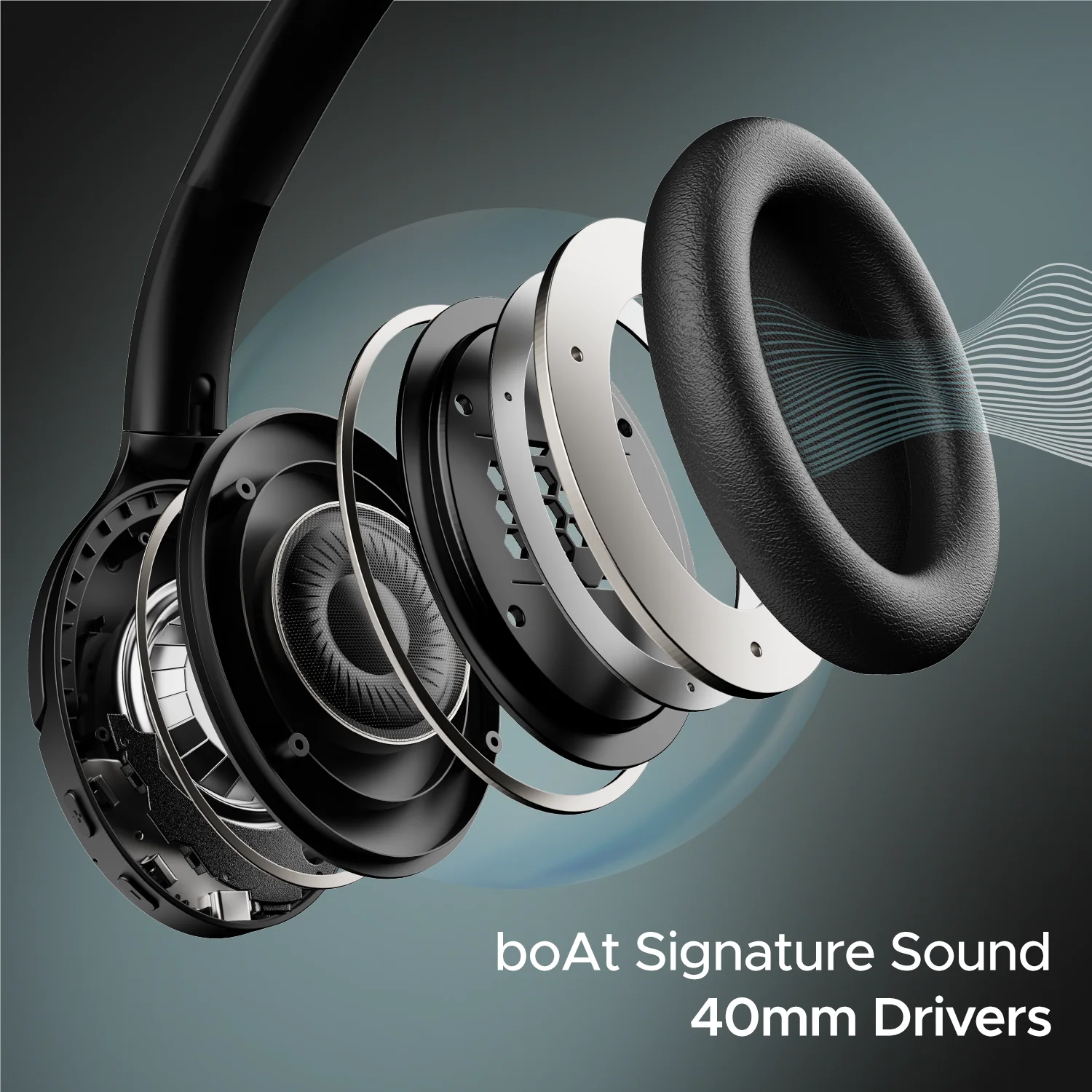 boAt Rockerz 551ANC | Noise Cancelling Wireless Headphone, Upto 100 Hours Playback, 40mm Driver, ENx™ Technology, Custom-tuned EQ Mode - Image 4