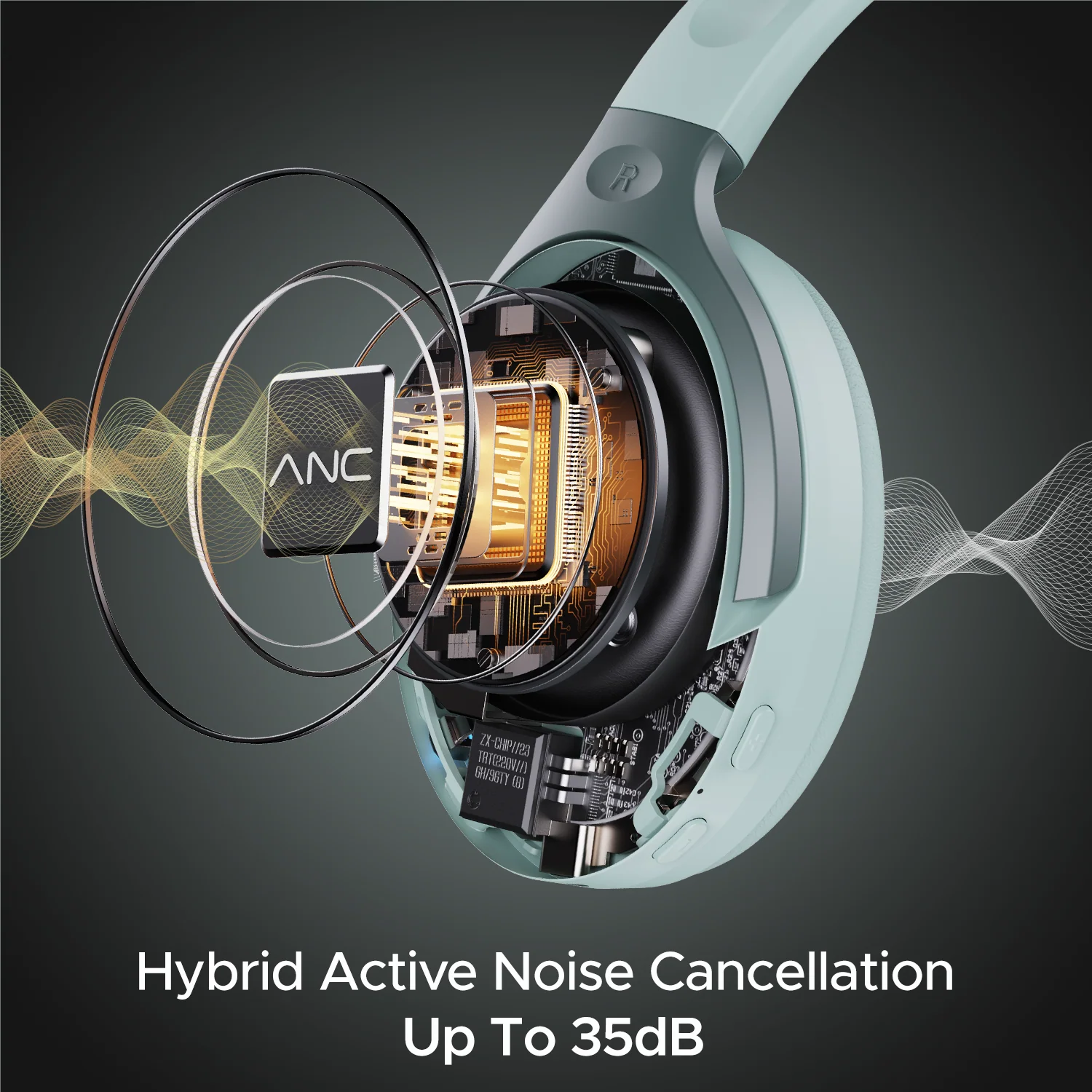 boAt Rockerz 551ANC | Noise Cancelling Wireless Headphone, Upto 100 Hours Playback, 40mm Driver, ENx™ Technology, Custom-tuned EQ Mode - Image 6
