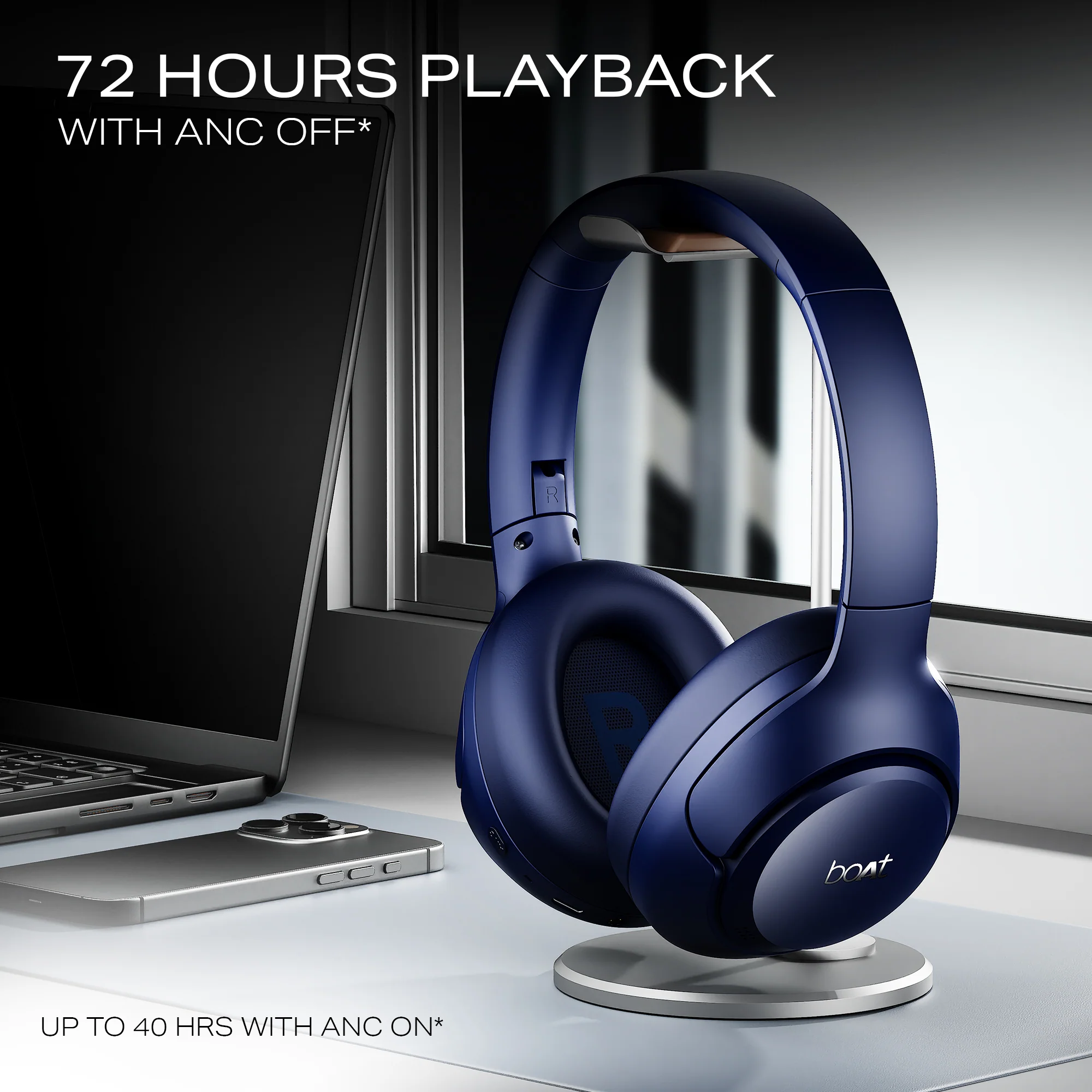 boAt Rockerz 551 ANC Pro | Wireless Headphone with 42dB Hybrid Adaptive ANC, 72 Hours Playtime, Dual Mics with ENx™ Tech - Image 17