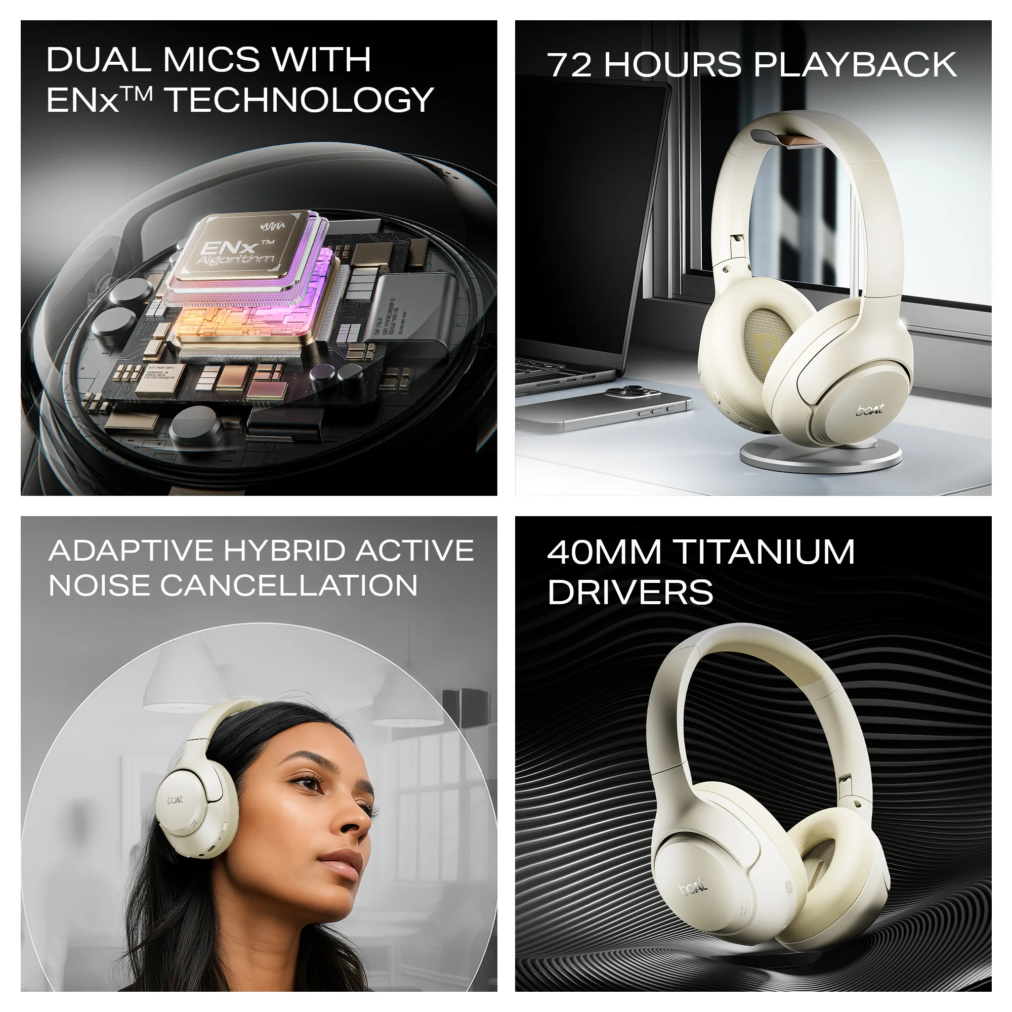 boAt Rockerz 551 ANC Pro | Wireless Headphone with 42dB Hybrid Adaptive ANC, 72 Hours Playtime, Dual Mics with ENx™ Tech - Image 23