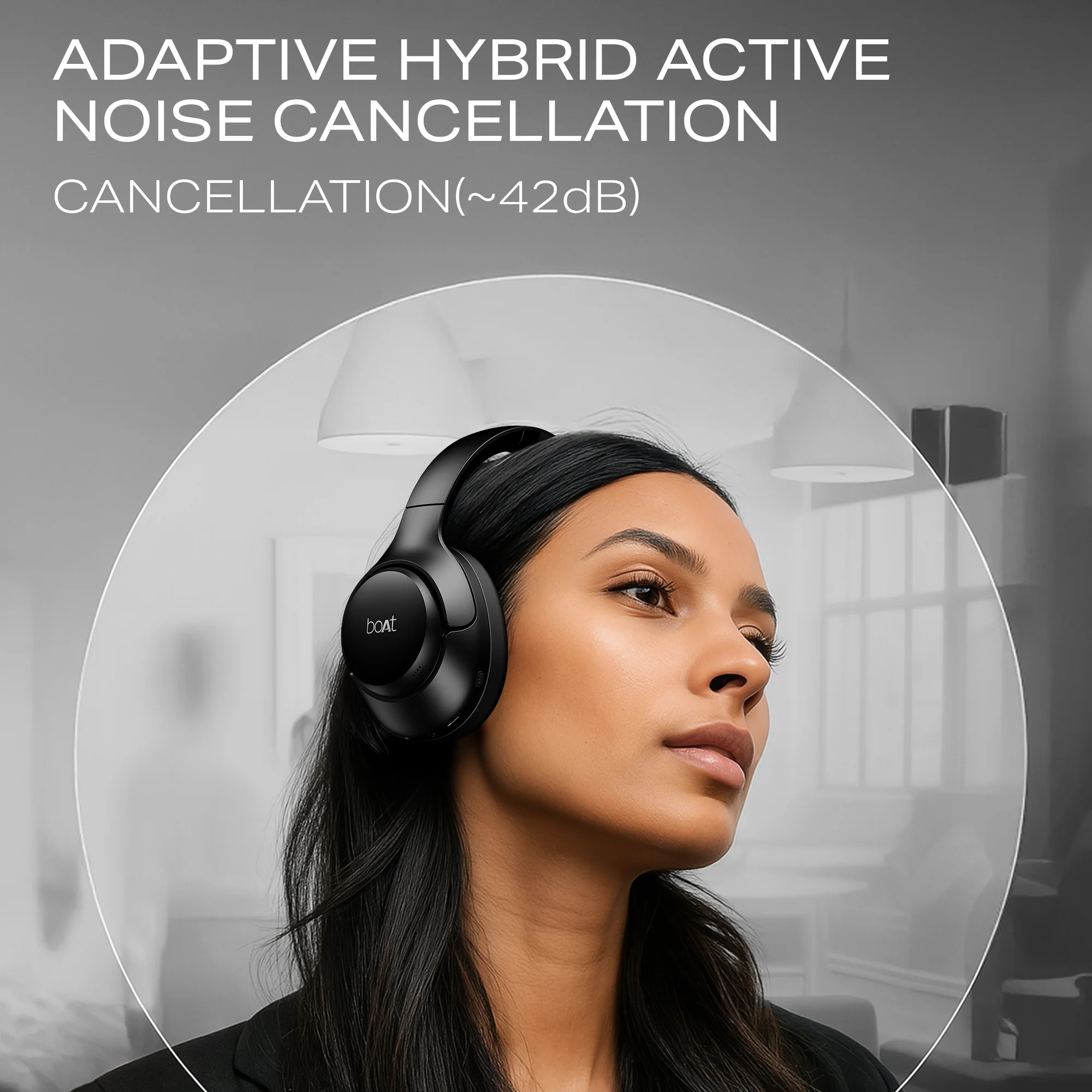 boAt Rockerz 551 ANC Pro | Wireless Headphone with 42dB Hybrid Adaptive ANC, 72 Hours Playtime, Dual Mics with ENx™ Tech - Image 6