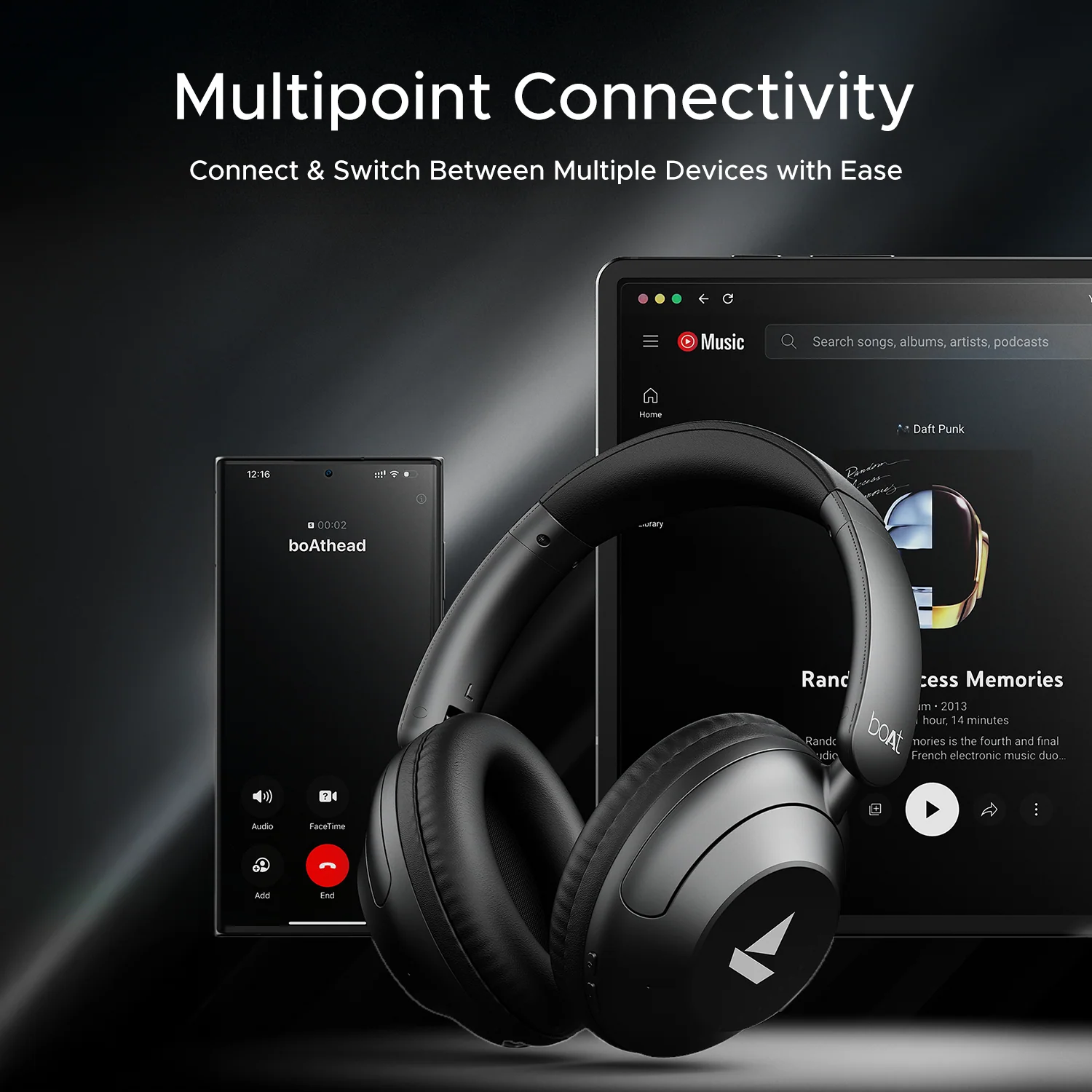 boAt Rockerz 650 Pro | Wireless Headphone with 80 Hours Playback, Dolby Audio, Touch & Swipe Controls - Image 14