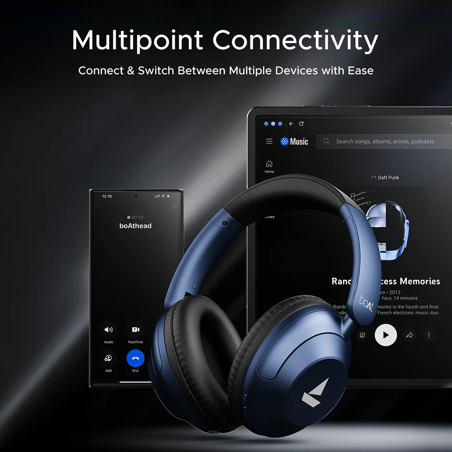 boAt Rockerz 650 Pro | Wireless Headphone with 80 Hours Playback, Dolby Audio, Touch & Swipe Controls - Image 23