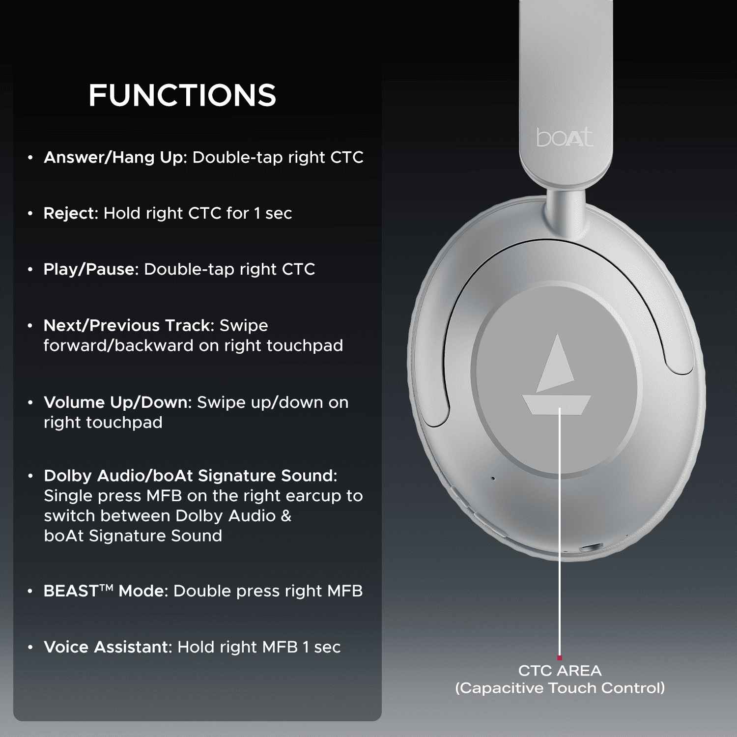 boAt Rockerz 650 Pro | Wireless Headphone with 80 Hours Playback, Dolby Audio, Touch & Swipe Controls - Image 48
