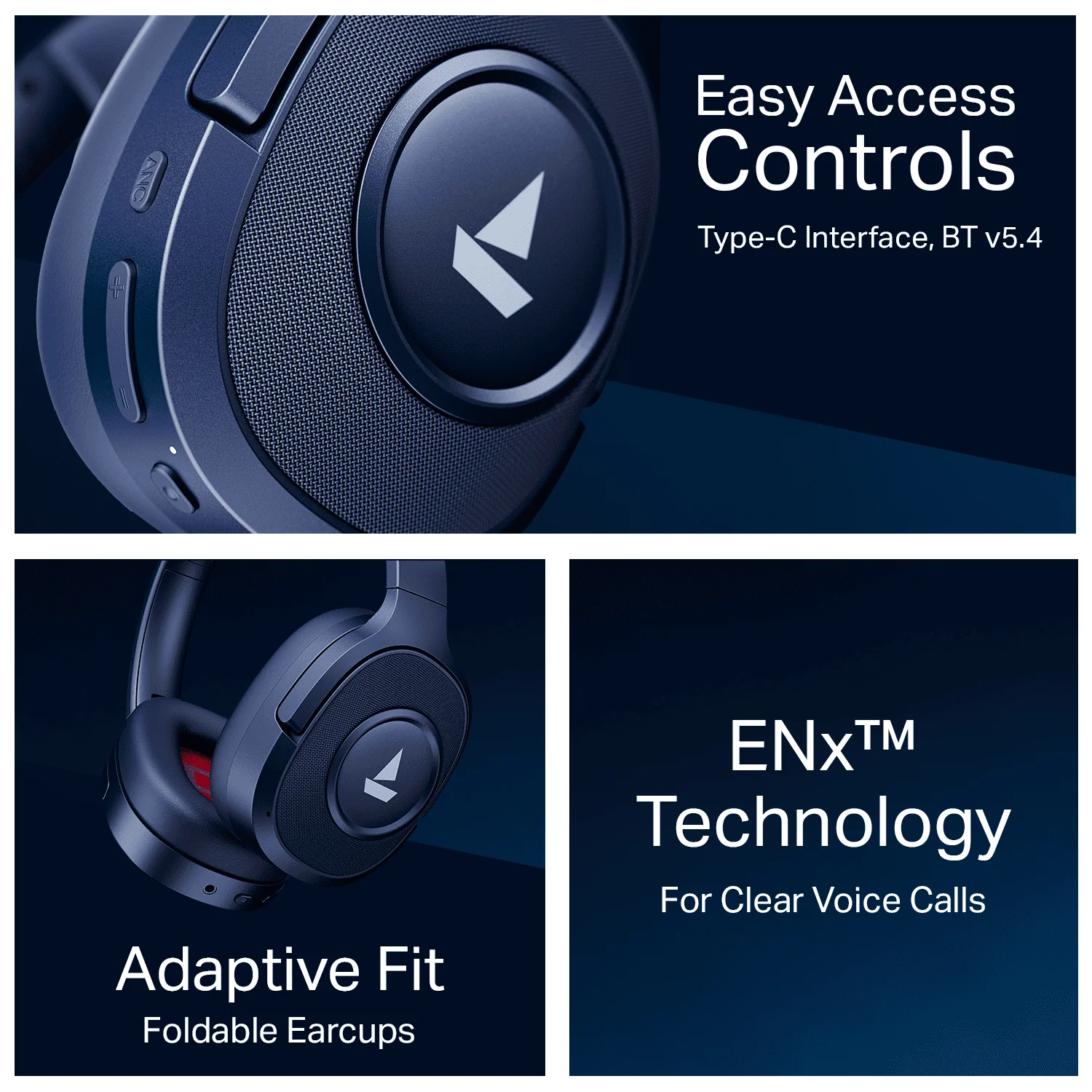 boAt Rockerz Plus 550 ANC | Wireless Headphones with 80H Playback, 40dB Hybrid ANC & boAt Signature Sound - Image 12