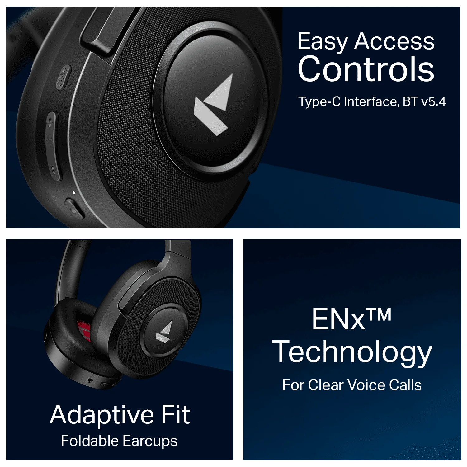 boAt Rockerz Plus 550 ANC | Wireless Headphones with 80H Playback, 40dB Hybrid ANC & boAt Signature Sound - Image 6