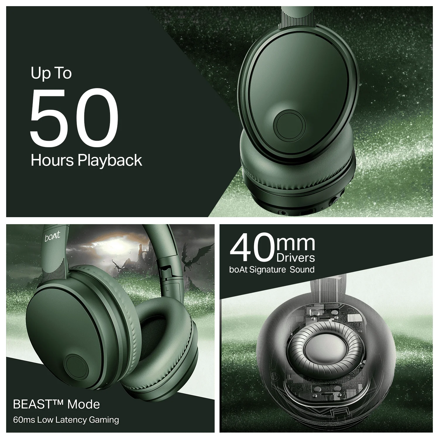 boAt Rockerz Trendz | Wireless Headphones with 50 Hours Playback, BEAST™ Mode & ENx™ Calling - Image 13