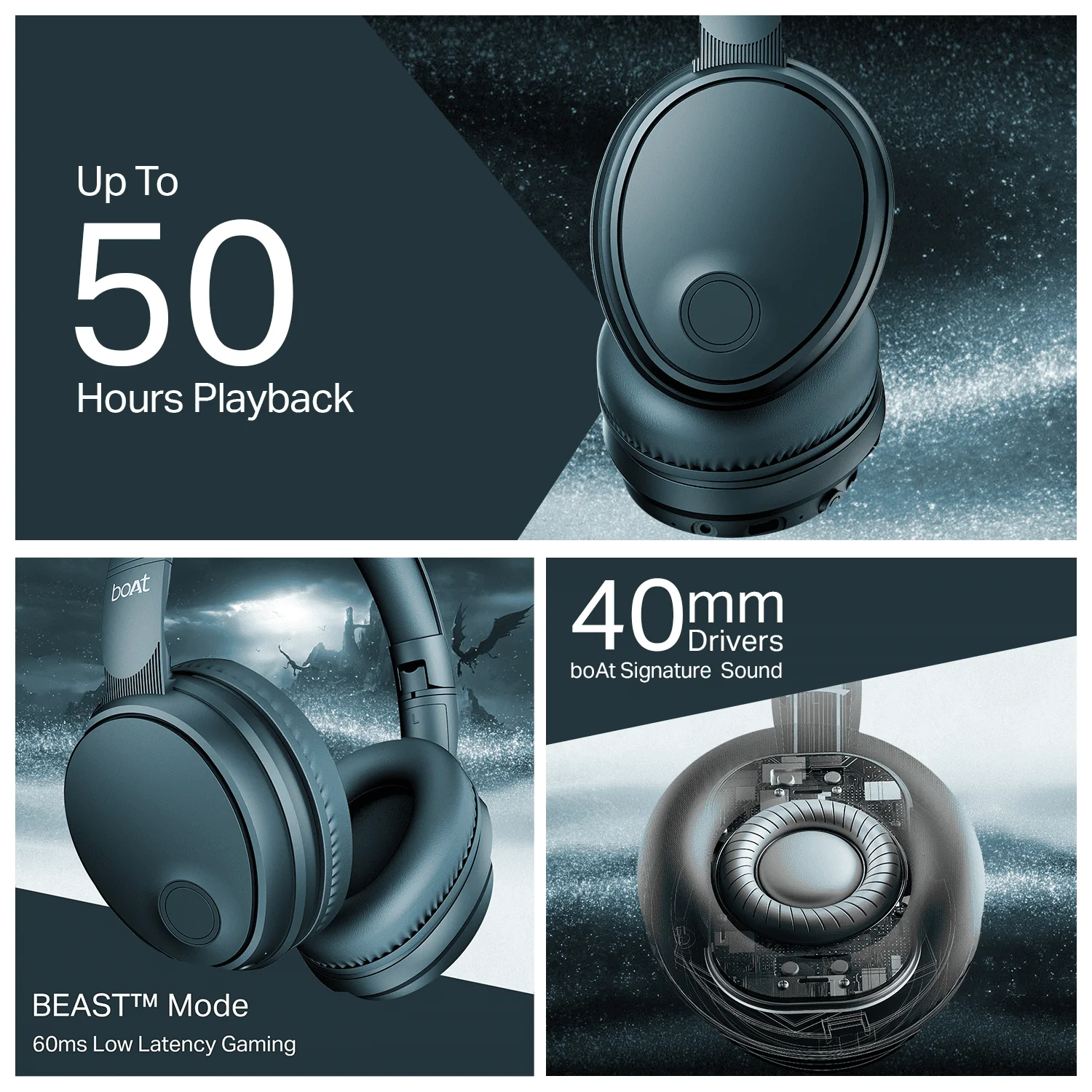 boAt Rockerz Trendz | Wireless Headphones with 50 Hours Playback, BEAST™ Mode & ENx™ Calling - Image 18