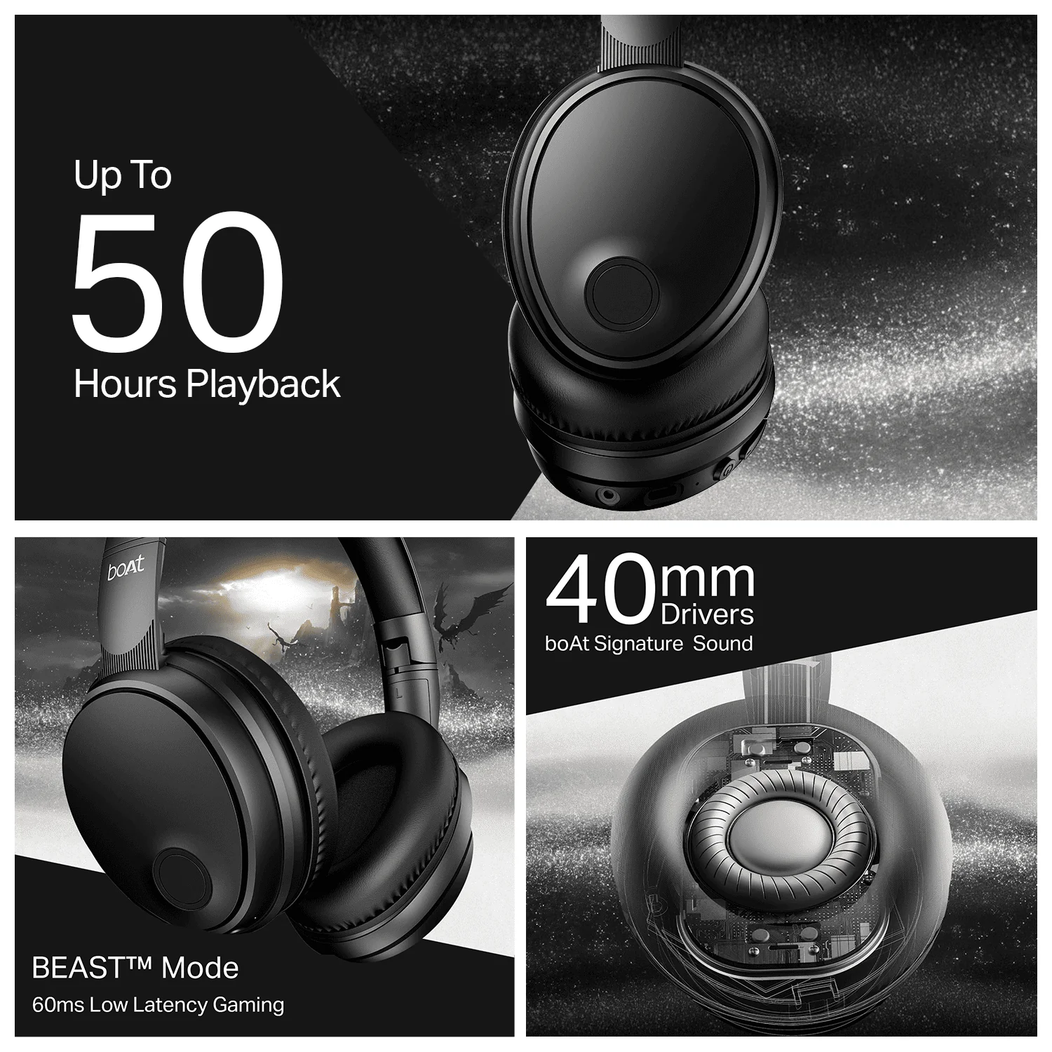 boAt Rockerz Trendz | Wireless Headphones with 50 Hours Playback, BEAST™ Mode & ENx™ Calling - Image 8