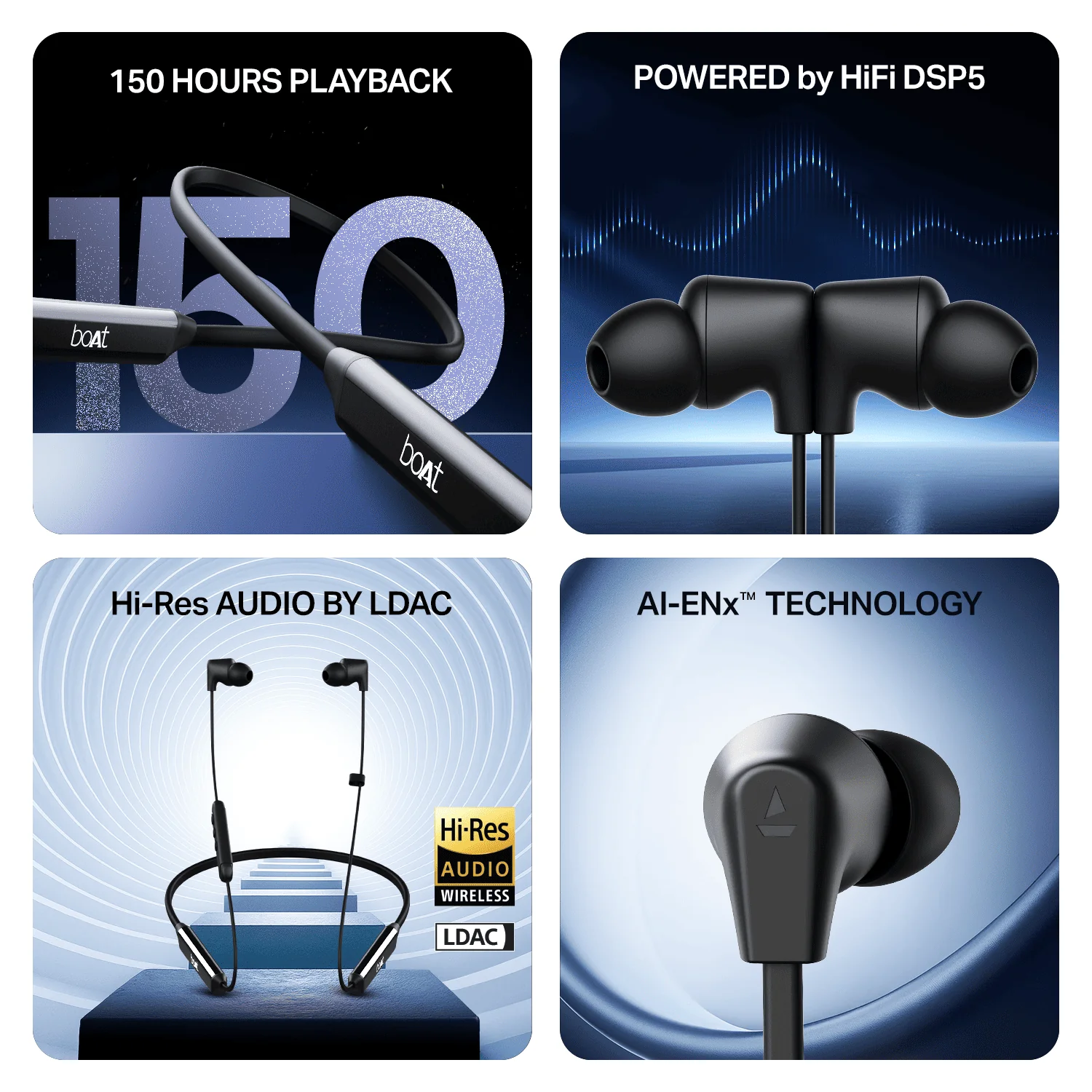 boAt Rockerz Trinity Gen 2 | Wireless Neckband with 150 Hours Playback, AI ENx™ Tech, Dual EQs & BEAST™ Mode - Image 9