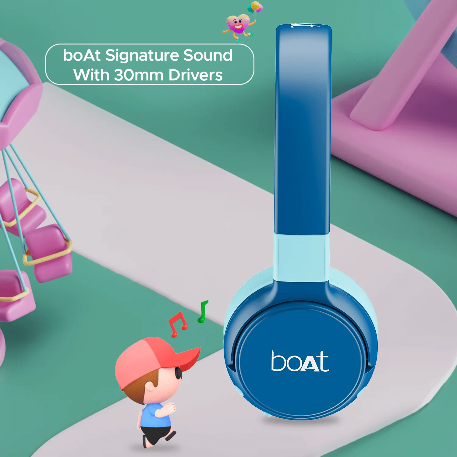 boAt Rockid Rush | Kids Wireless Bluetooth Headphone with 10Hours Playback, 30mm drivers, 85 dB Loudness Limit - Image 4