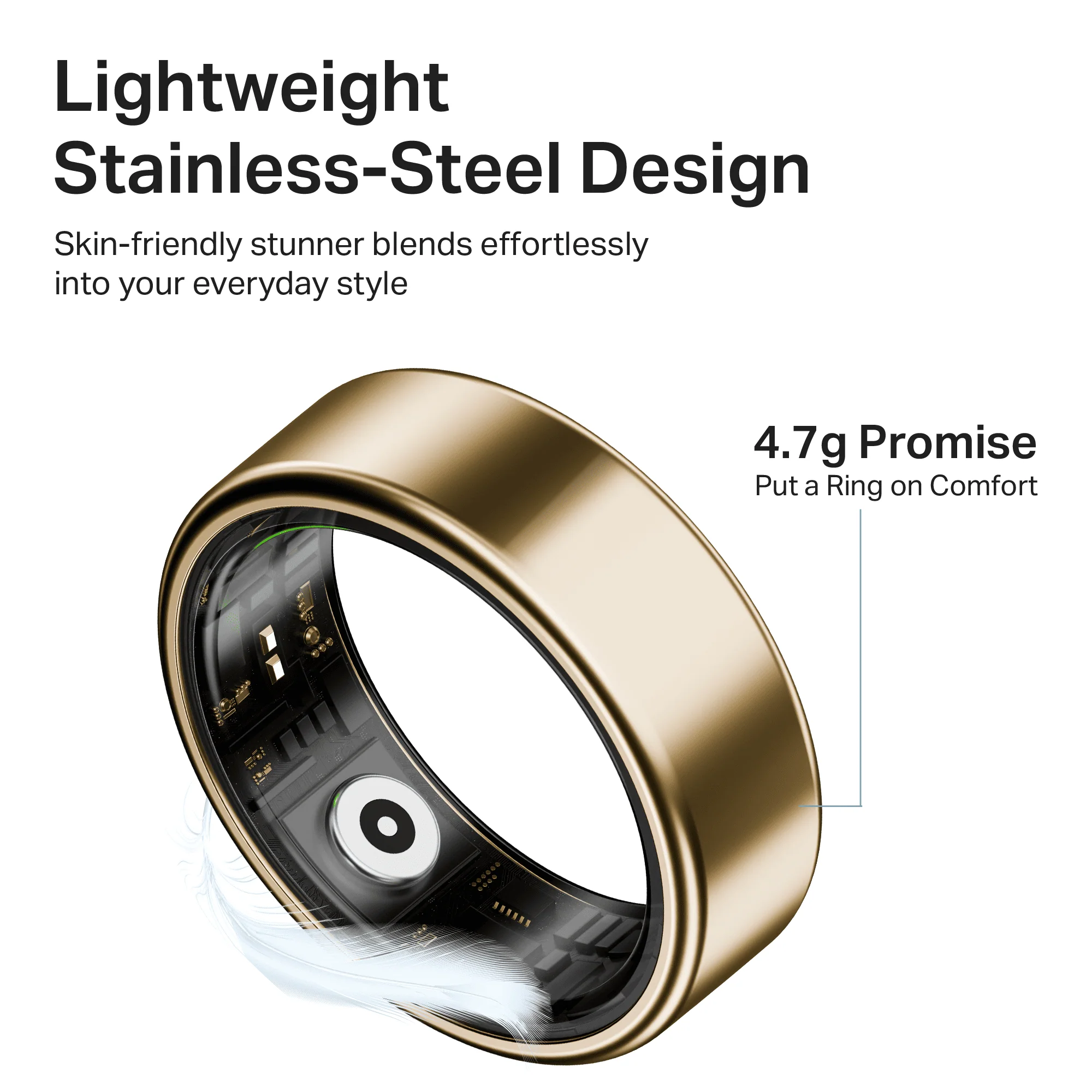 Smart Ring Active Plus | Smart Ring with Health Monitoring, Wireless Charging, Stainless Steel Build - Image 13