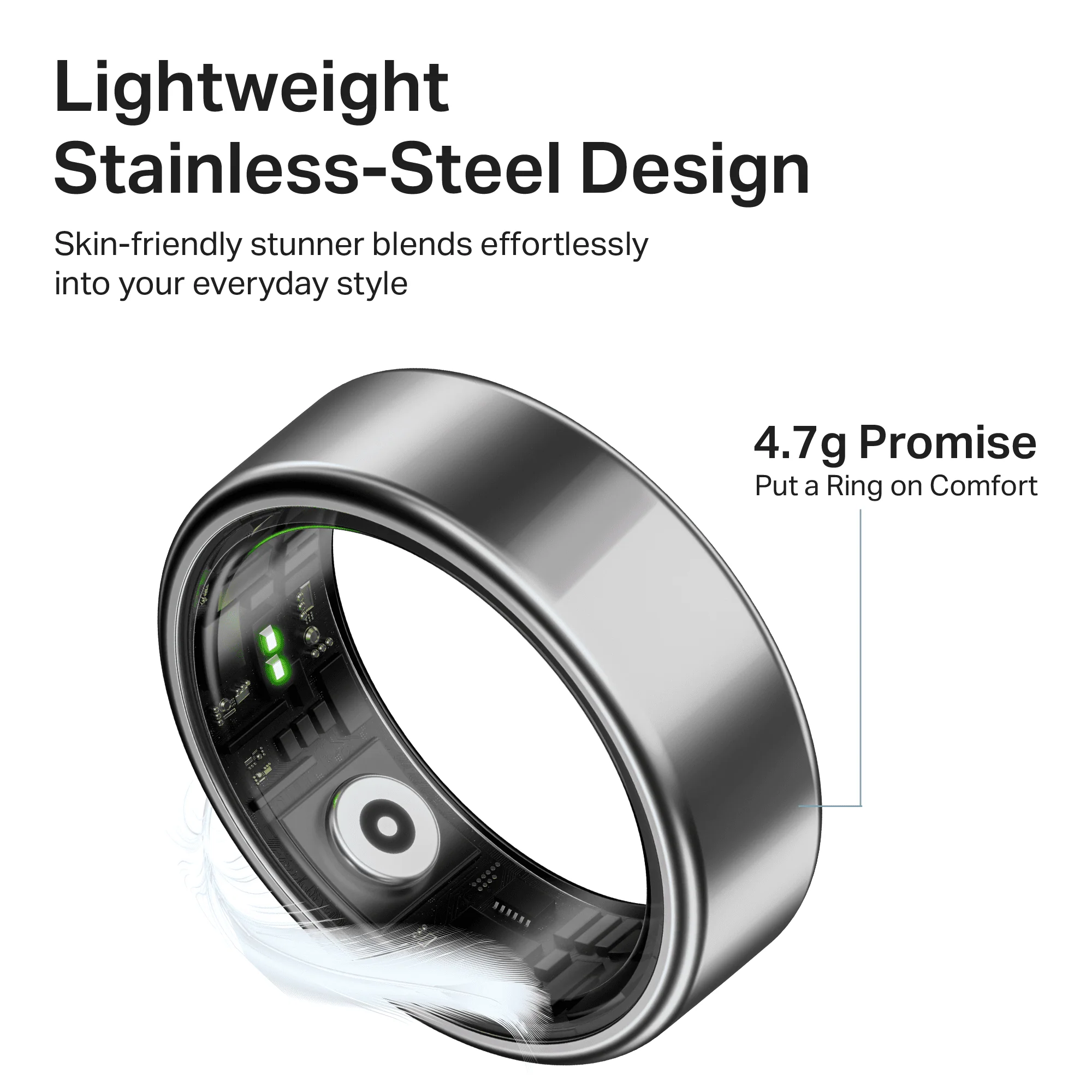 Smart Ring Active Plus | Smart Ring with Health Monitoring, Wireless Charging, Stainless Steel Build - Image 21