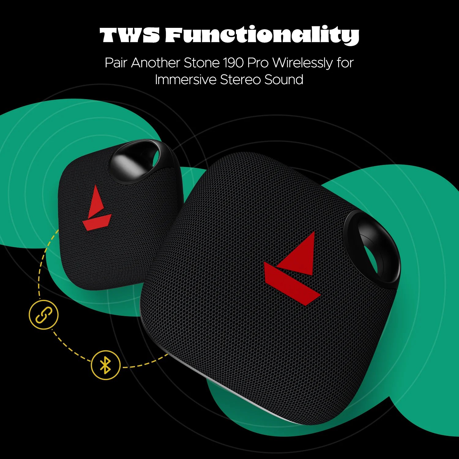 boAt Stone 190 Pro | Portable Bluetooth Speaker with 5W boAt Signature Sound, 12 Hours Playback, TWS Functionality - Image 4