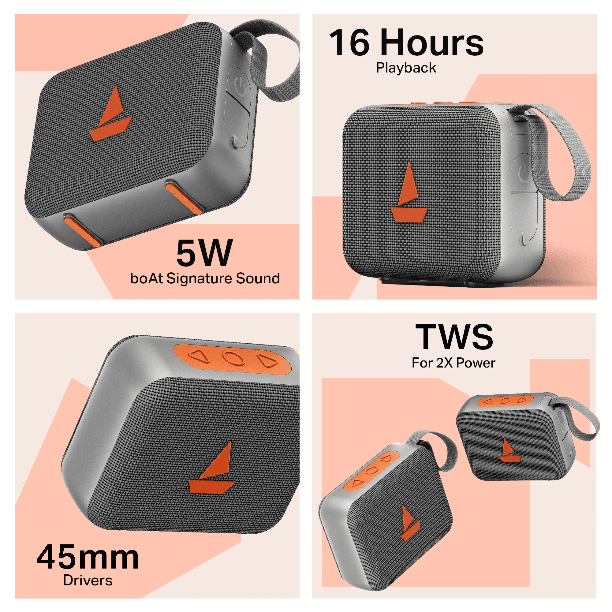 boAt Stone 310 | Portable Bluetooth Speaker with 5W Sound, TWS, 16H Playback & IPX5 - Image 14