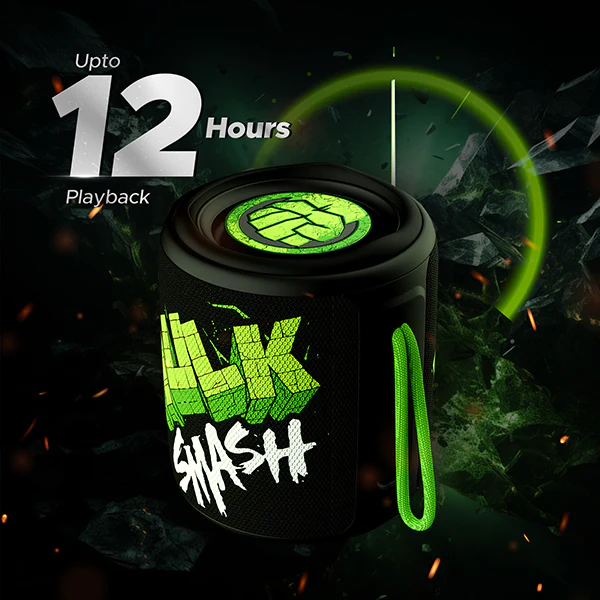 boAt Stone 350 Hulk Edition | Portable Speaker with 10W RMS Stereo Sound, 12 Hours Playback, TWS Technology, 2200mAh battery - Image 4