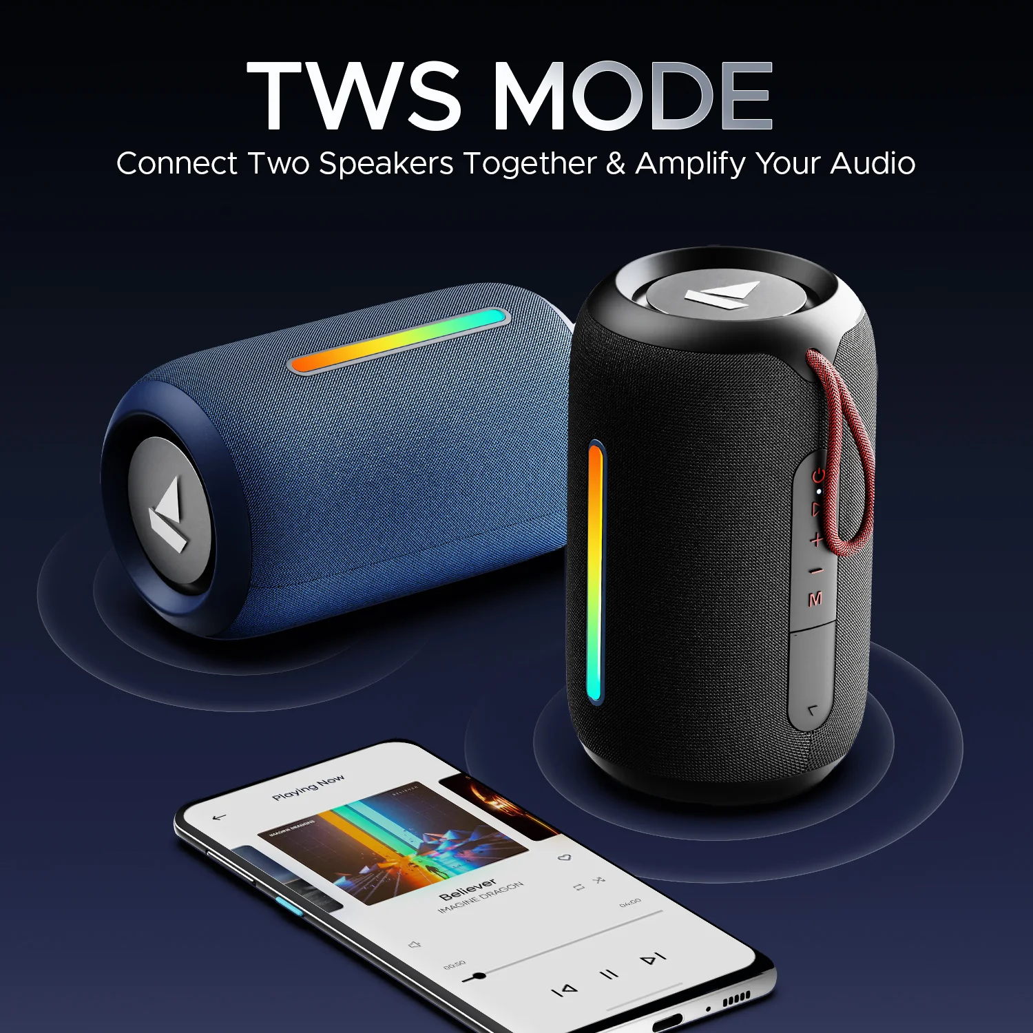 boAt Stone 352 Pro | Portable Bluetooth Speaker with 14W boAt Signature Sound, RGB LED Design, 12 Hours Playback - Image 7
