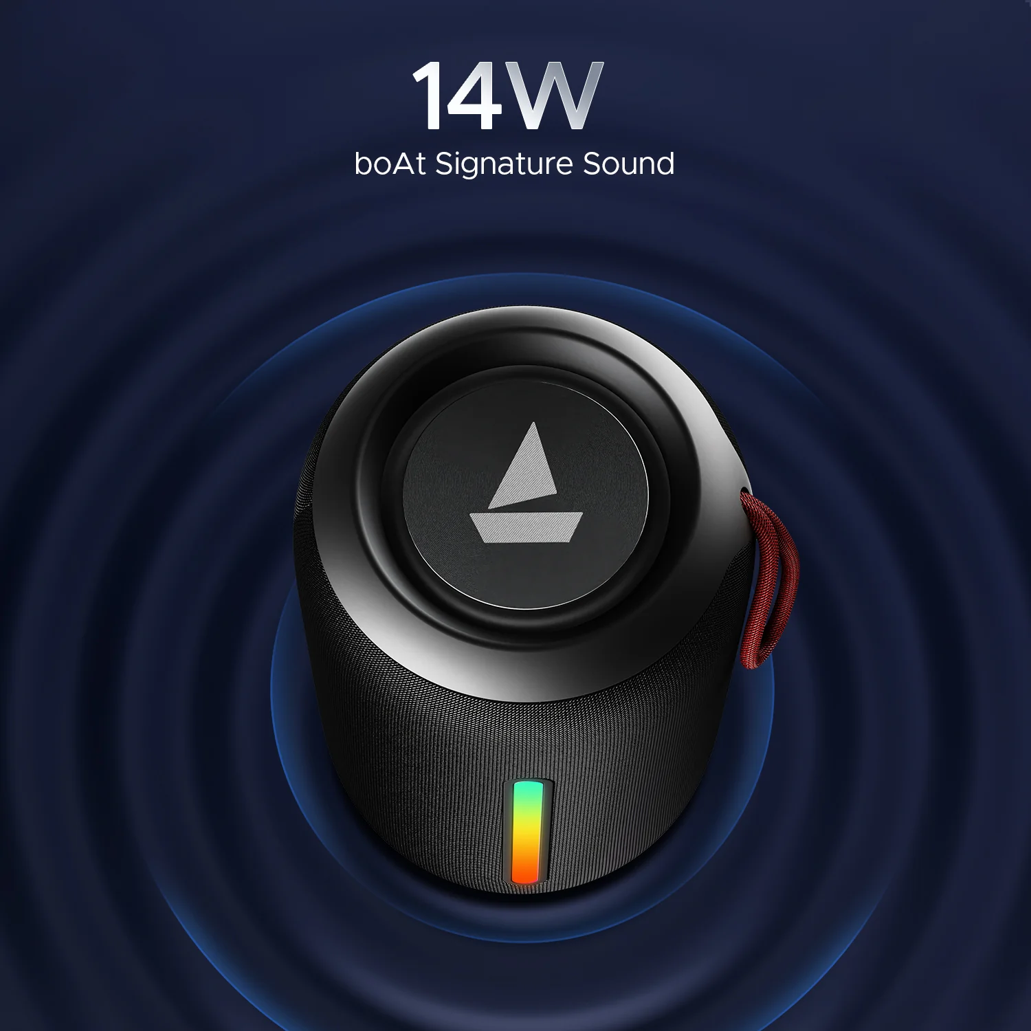 boAt Stone 352 Pro | Portable Bluetooth Speaker with 14W boAt Signature Sound, RGB LED Design, 12 Hours Playback - Image 9