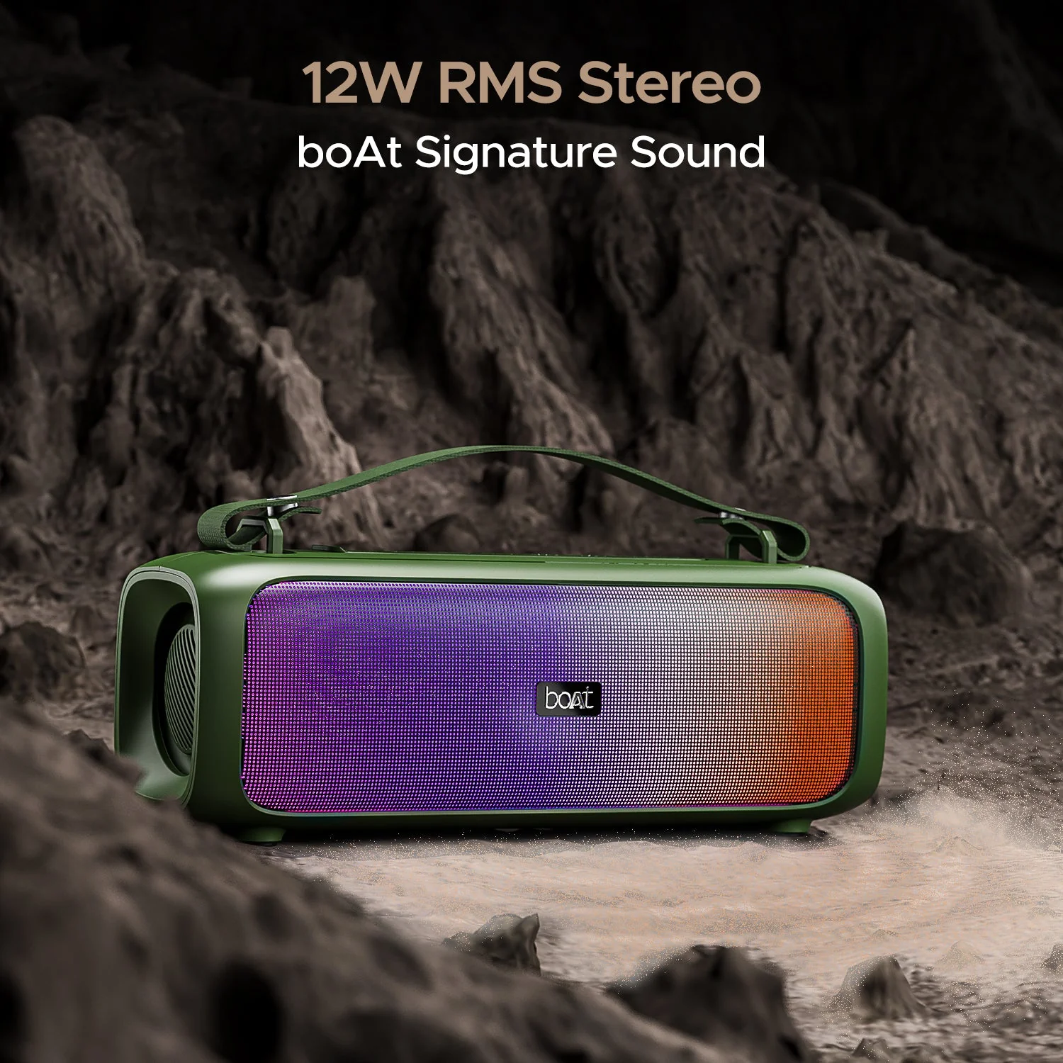 boAt Stone 580 | Portable Bluetooth Speaker with 12W RMS Stereo Sound, Bluetooth v5.1, AUX, and USB - Image 3