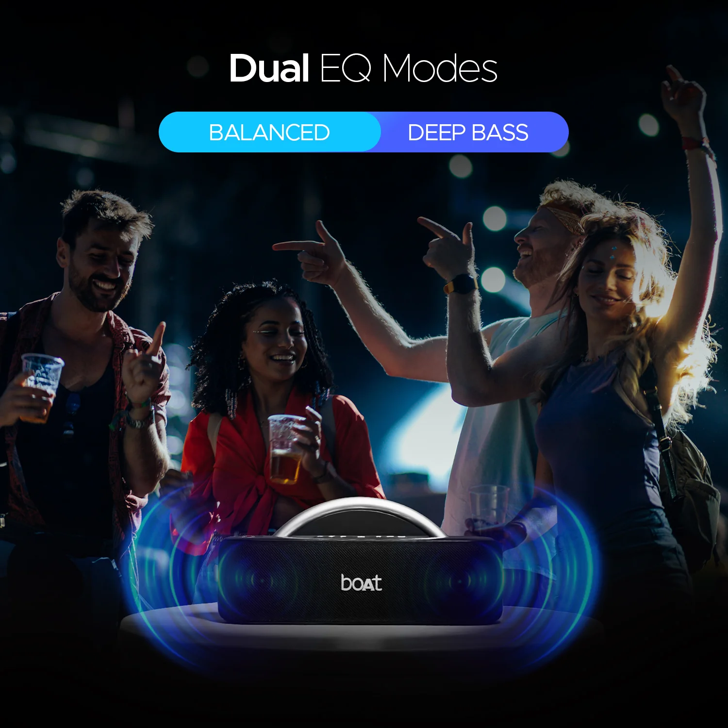boAt Stone Lumos | Portable Bluetooth Speaker with 60W boAt Signature Sound, Hearables App Support, LED Projection Show - Image 5