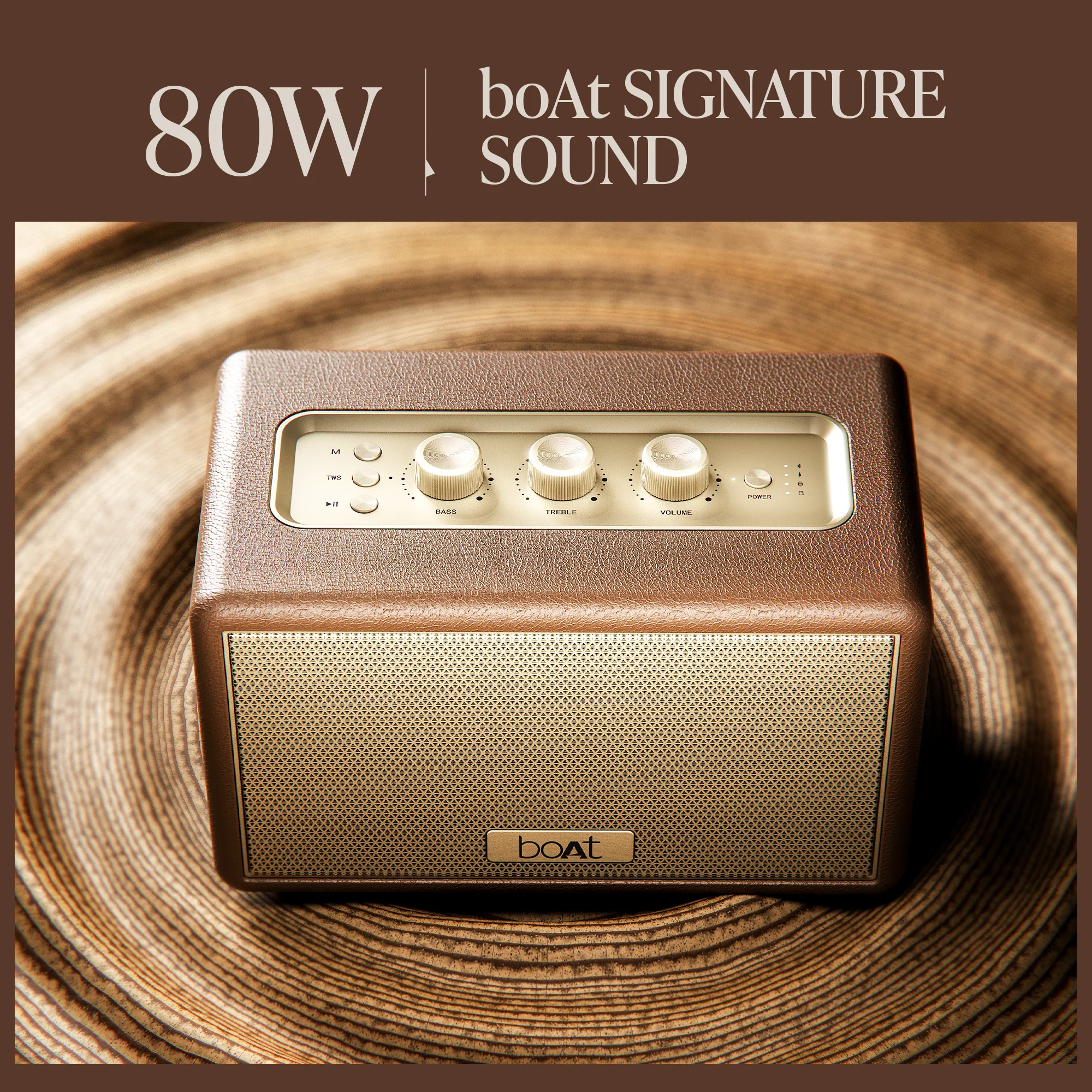 boAt Stone Opus | Portable Bluetooth Speaker with 80W boAt Signature Sound, Built-in Subwoofer, 12 Hours Playback - Image 4