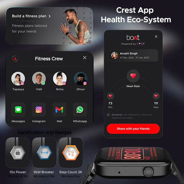 boAt Storm Call 2 | Smartwatch with Bluetooth Calling, 1.83" (4.64cm) HD Display, 700 + Active modes, 1000+ Watch Faces, Crest OS+ - Image 33