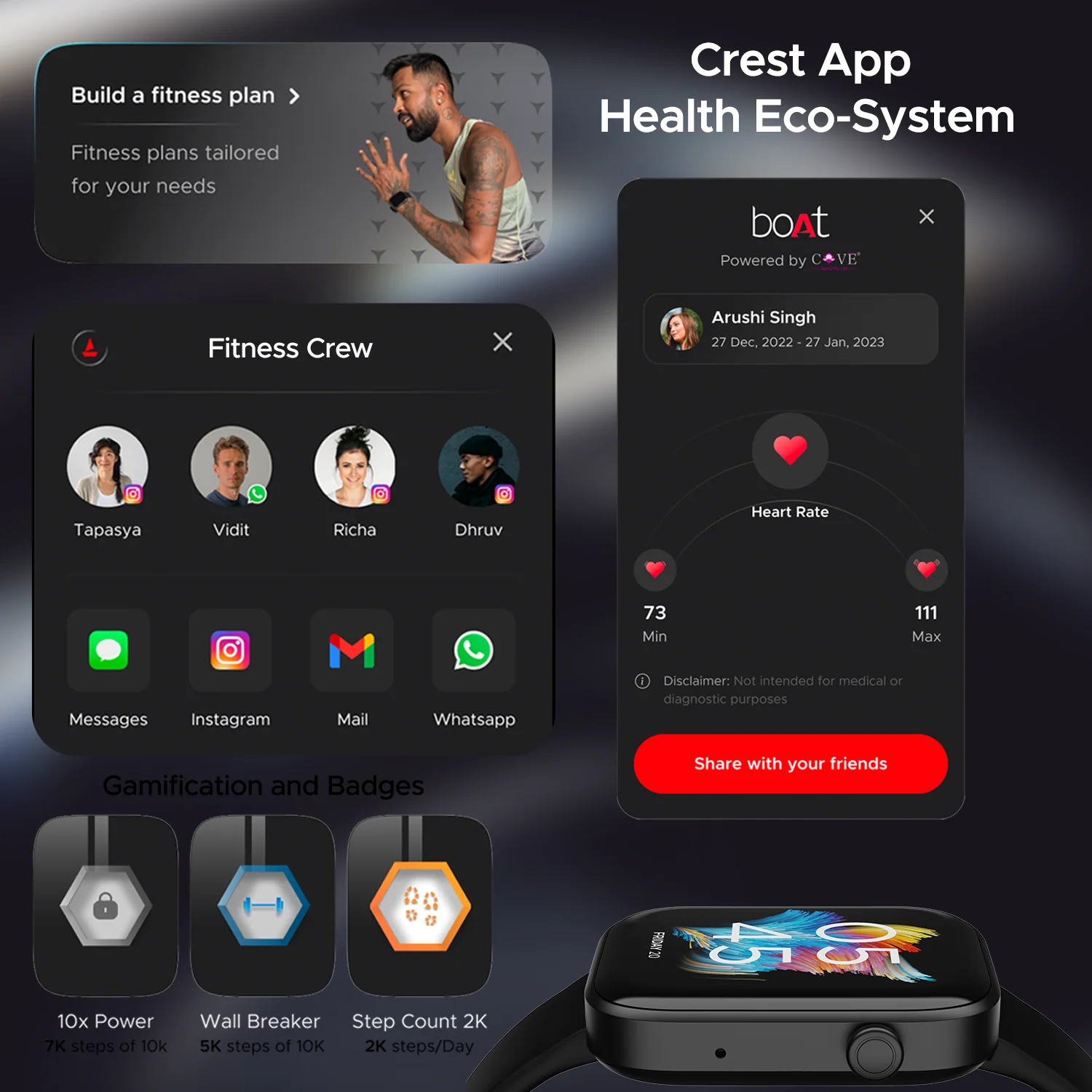 boAt Storm Call 2 | Smartwatch with Bluetooth Calling, 1.83" (4.64cm) HD Display, 700 + Active modes, 1000+ Watch Faces, Crest OS+ - Image 7
