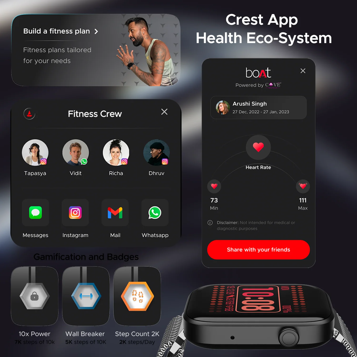 boAt Storm Call 2 | Smartwatch with Bluetooth Calling, 1.83" (4.64cm) HD Display, 700 + Active modes, 1000+ Watch Faces, Crest OS+ - Image 9