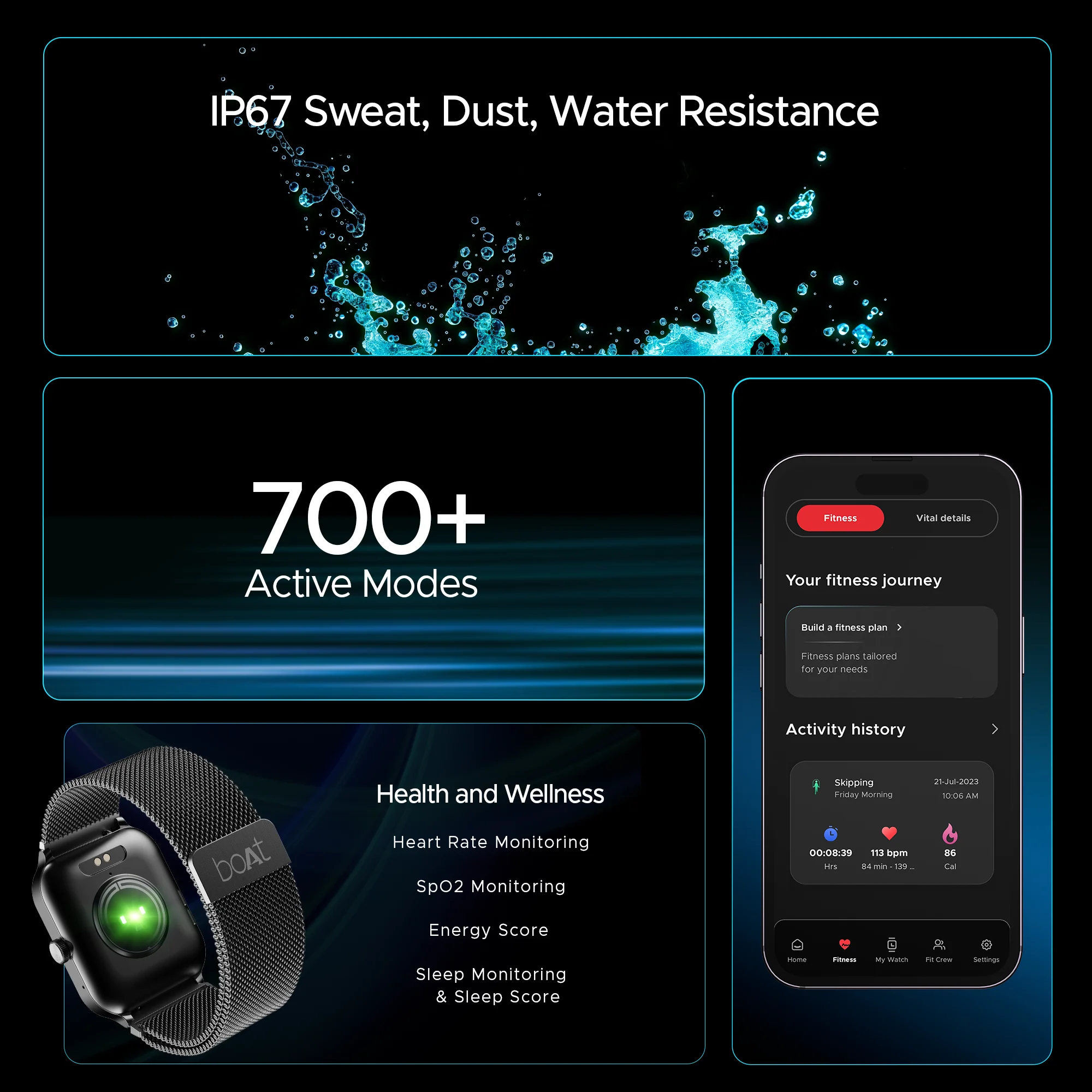 boAt Storm Call 3 Plus | Smartwatch with 1.96" HD Display, BT Calling, 700+ Activity Modes, SOS feature, Functional Crown - Image 53