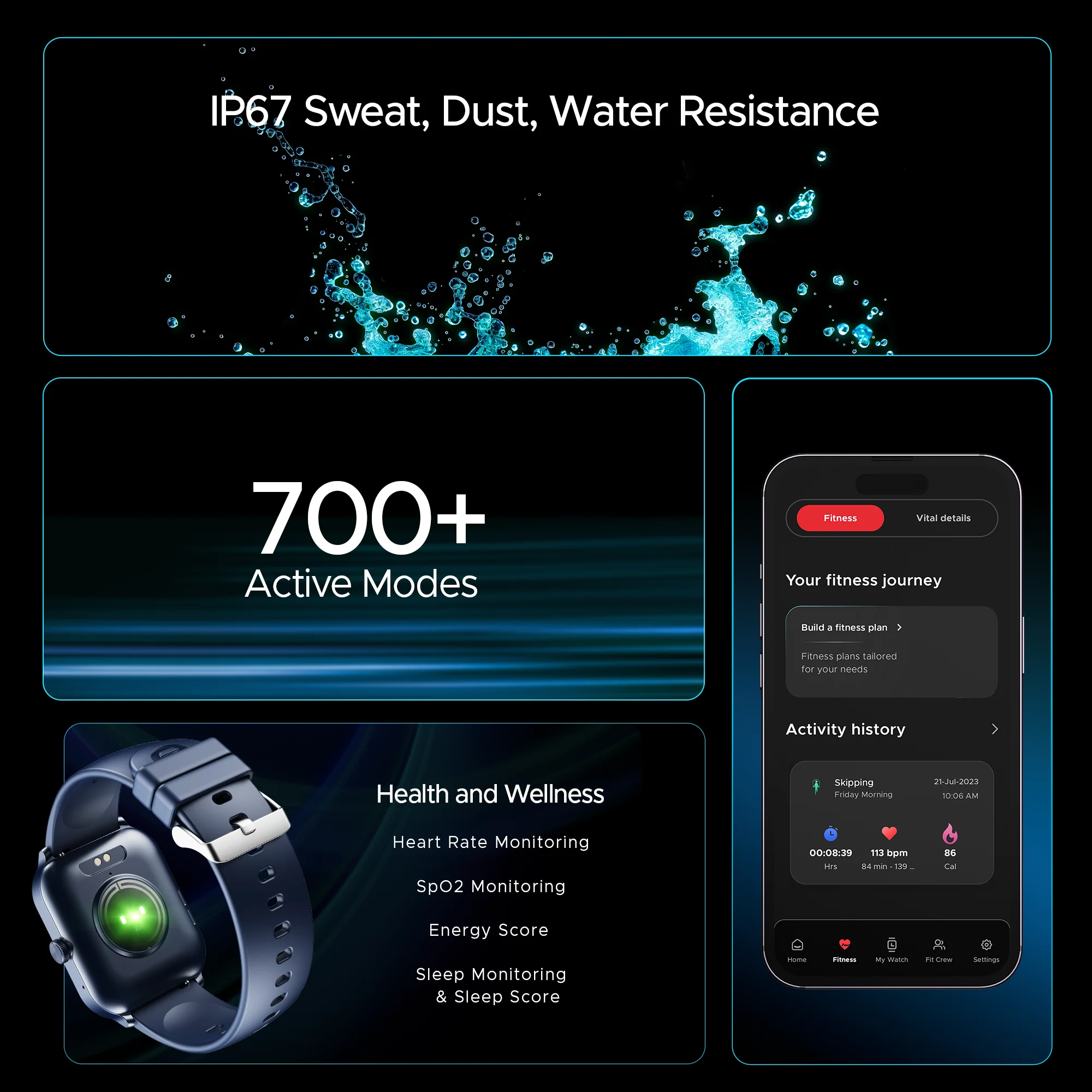 boAt Storm Call 3 Plus | Smartwatch with 1.96" HD Display, BT Calling, 700+ Activity Modes, SOS feature, Functional Crown - Image 65