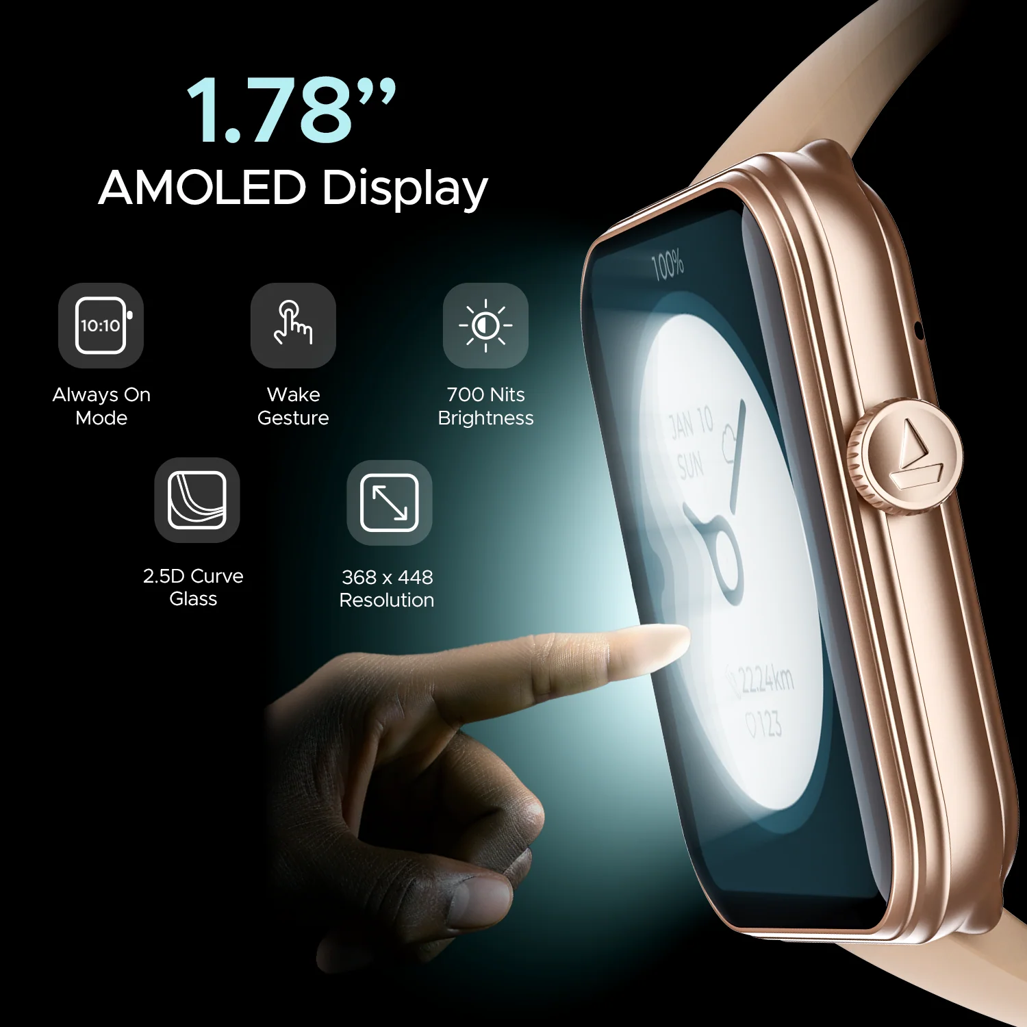 boAt Storm Plus | Smartwatch with 1.78" (4.52cm) AMOLED Display, BT Calling, 100+ Sports Modes, SpO2 monitoring - Image 16
