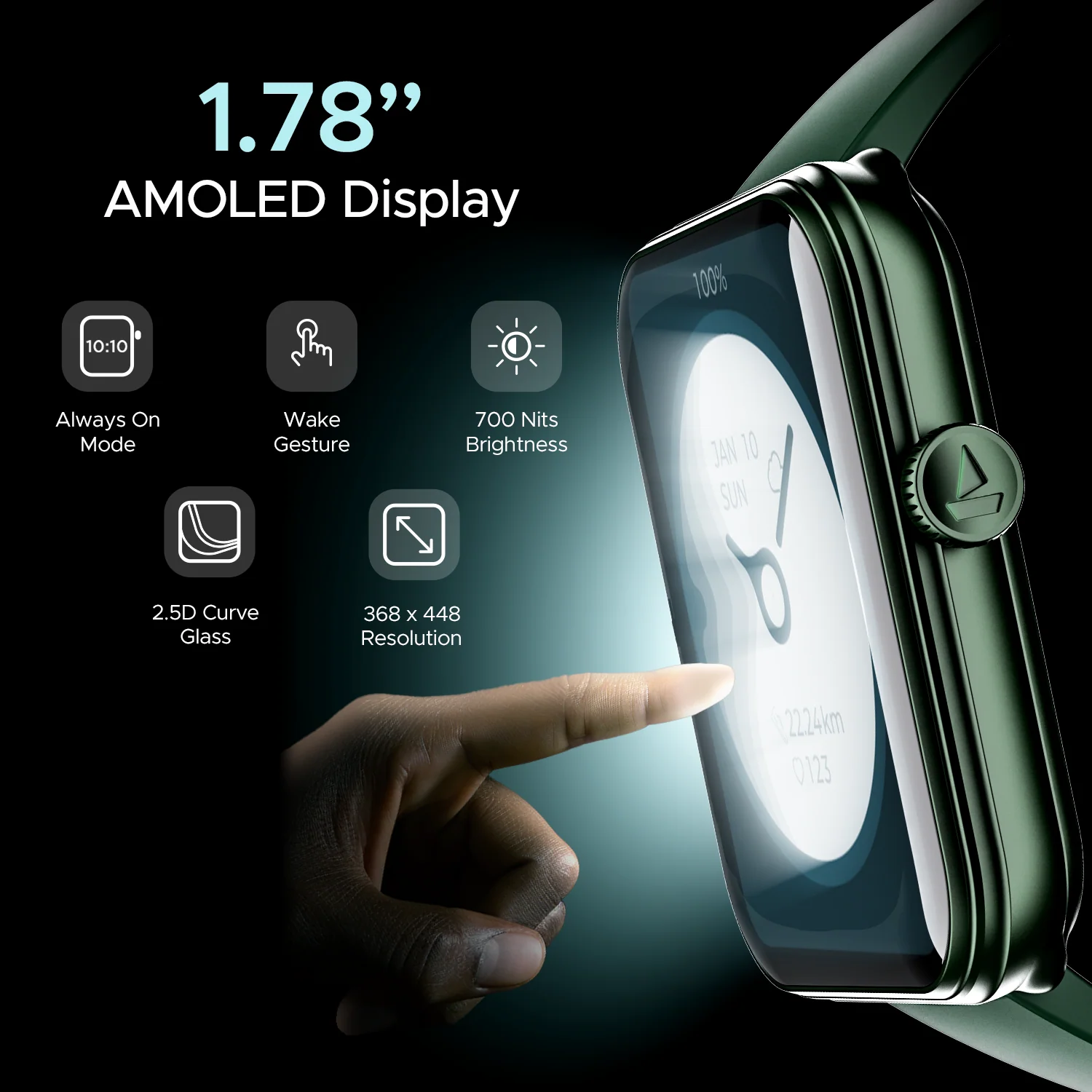 boAt Storm Plus | Smartwatch with 1.78" (4.52cm) AMOLED Display, BT Calling, 100+ Sports Modes, SpO2 monitoring - Image 25