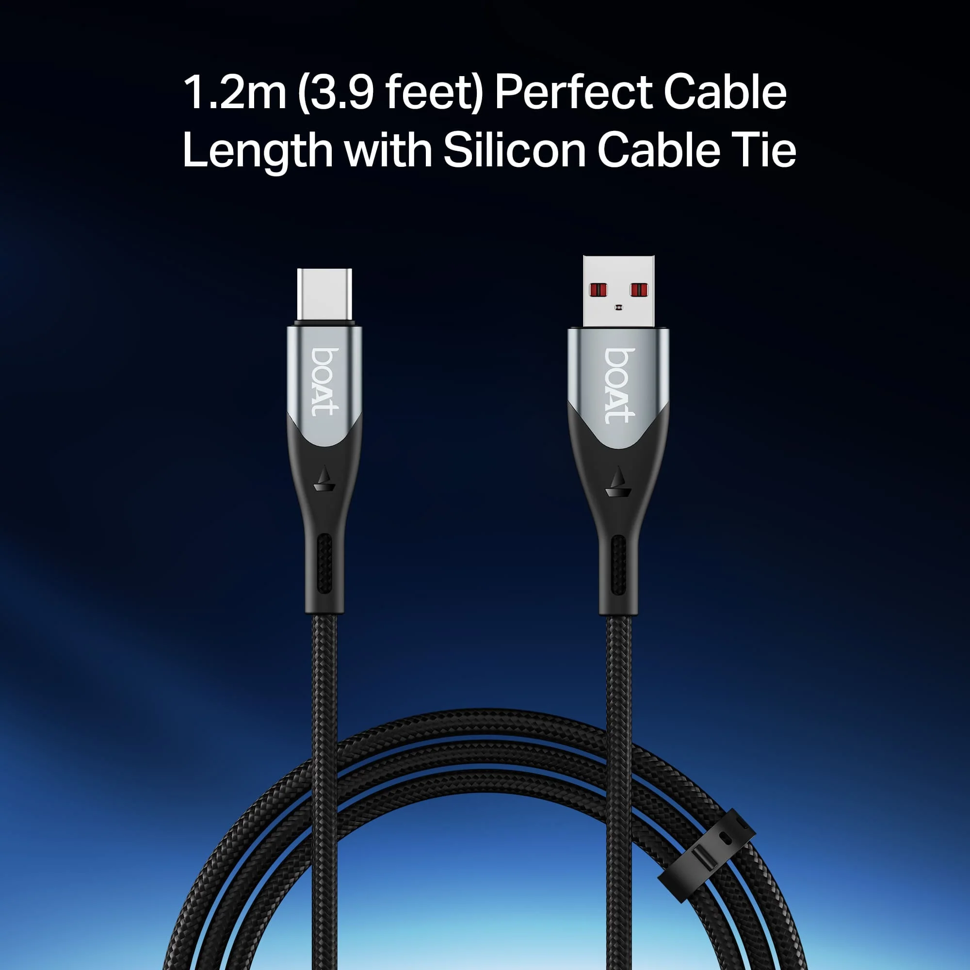 boAt Type A to C 65W Cable | Fast Charging Cable with 65W Output, 480 Mbps Data Sync & Nylon Braided Skin - Image 4