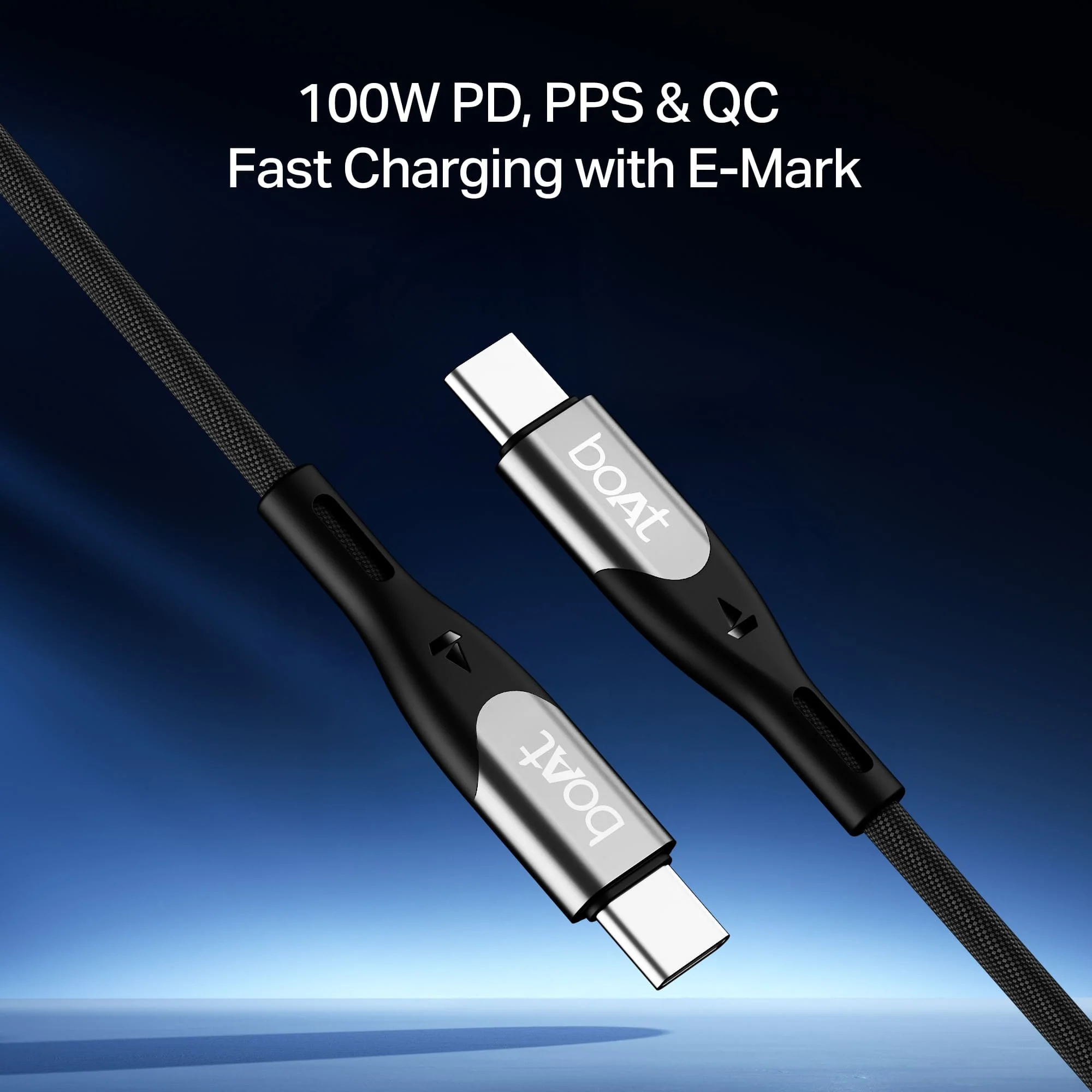 boAt Type C to C 100W Cable | Fast Charging Cable with 100W Output, 480 Mbps Data Sync & Nylon Braided Skin - Image 4