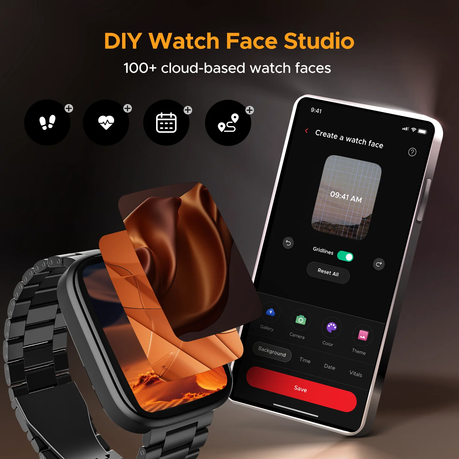 boAt Ultima Chronos | Smartwatch with 1.96" (4.97cm) AMOLED Display, BT Calling, Crest OS+, 100+ Watch Faces - Image 13