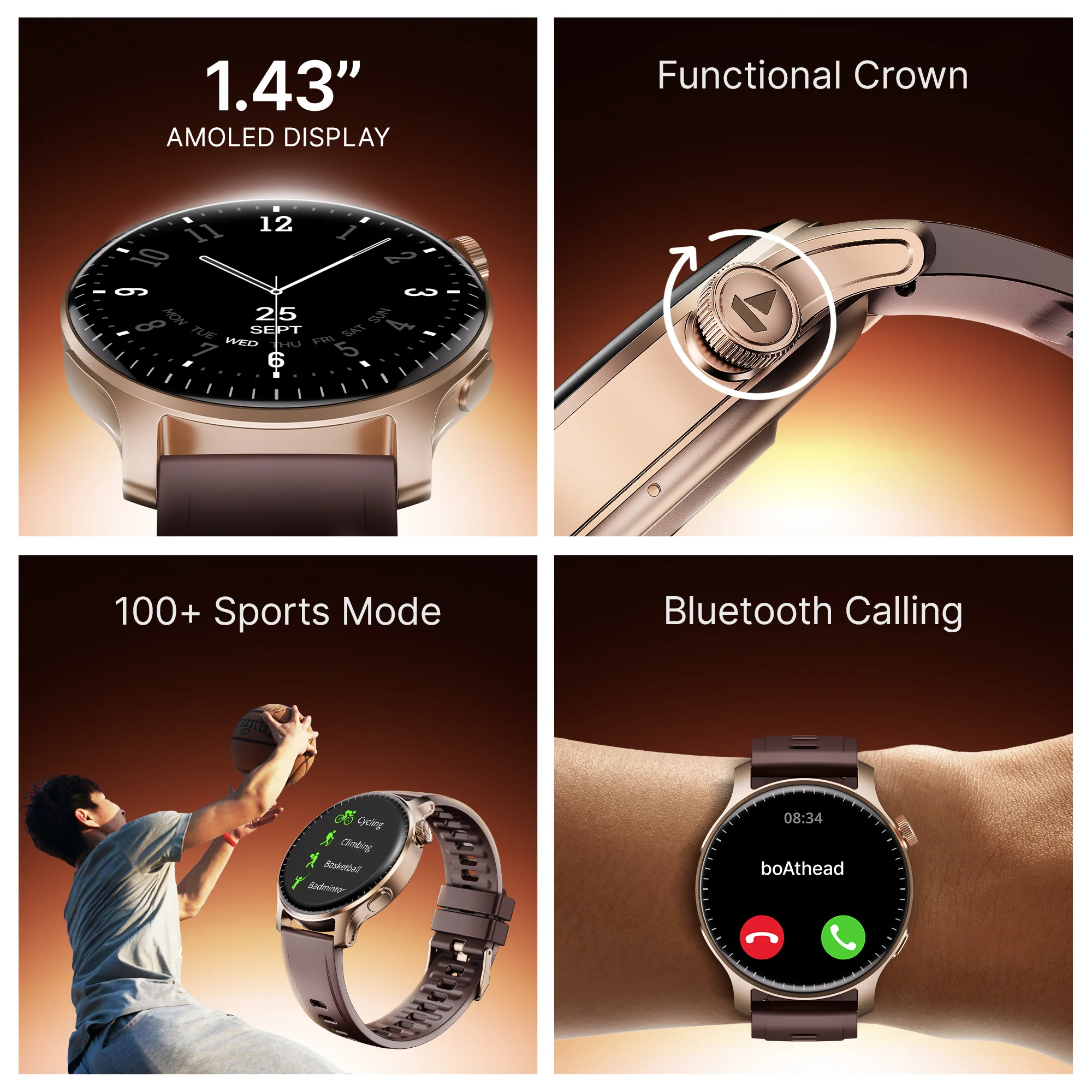 boAt Ultima Prime | Smartwatch with 1.43" AMOLED Display, Cloud Watch Faces, Emergency SOS, BT Calling, Functional Crown - Image 38