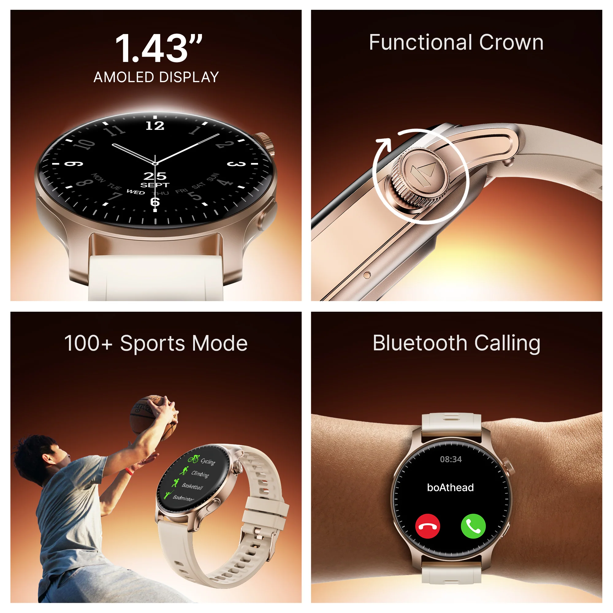 boAt Ultima Prime | Smartwatch with 1.43" AMOLED Display, Cloud Watch Faces, Emergency SOS, BT Calling, Functional Crown - Image 47