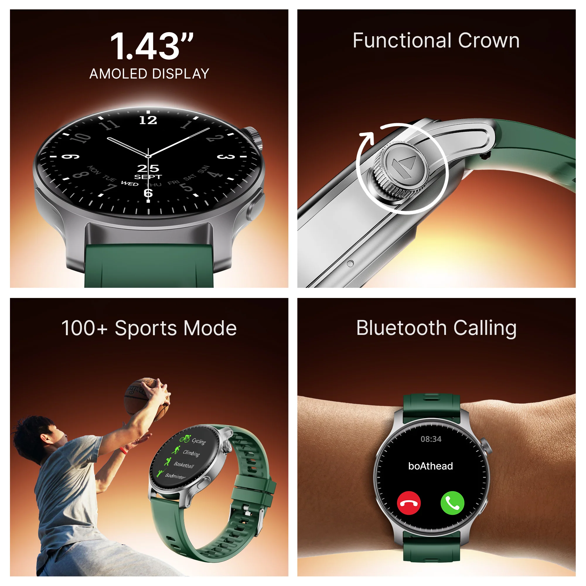 boAt Ultima Prime | Smartwatch with 1.43" AMOLED Display, Cloud Watch Faces, Emergency SOS, BT Calling, Functional Crown - Image 59