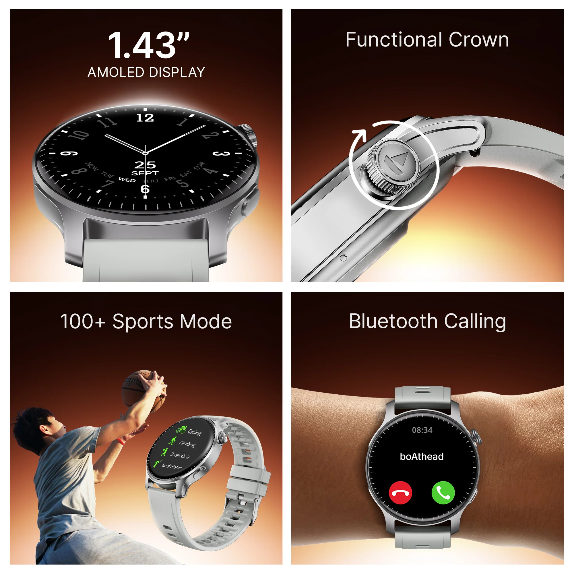 boAt Ultima Prime | Smartwatch with 1.43" AMOLED Display, Cloud Watch Faces, Emergency SOS, BT Calling, Functional Crown - Image 69