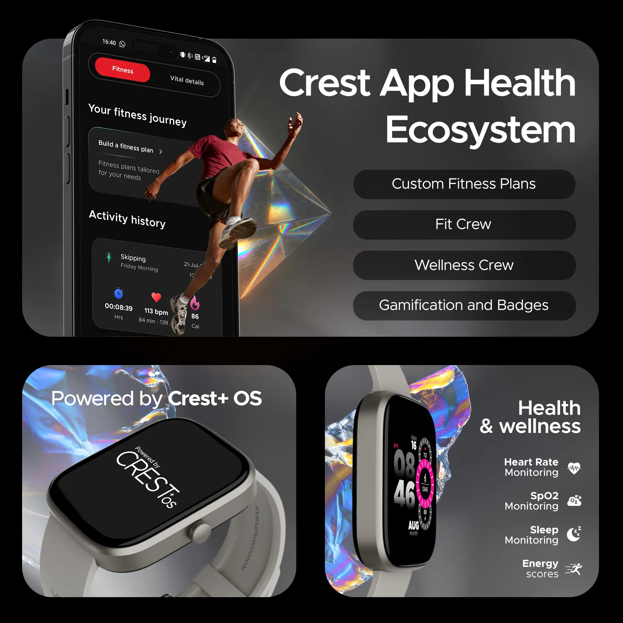 boAt Ultima Prism | Smartwatch with 1.96" (4.97cm) AMOLED Display, BT Calling, 700+ active modes, Watch Face Studio - Image 9
