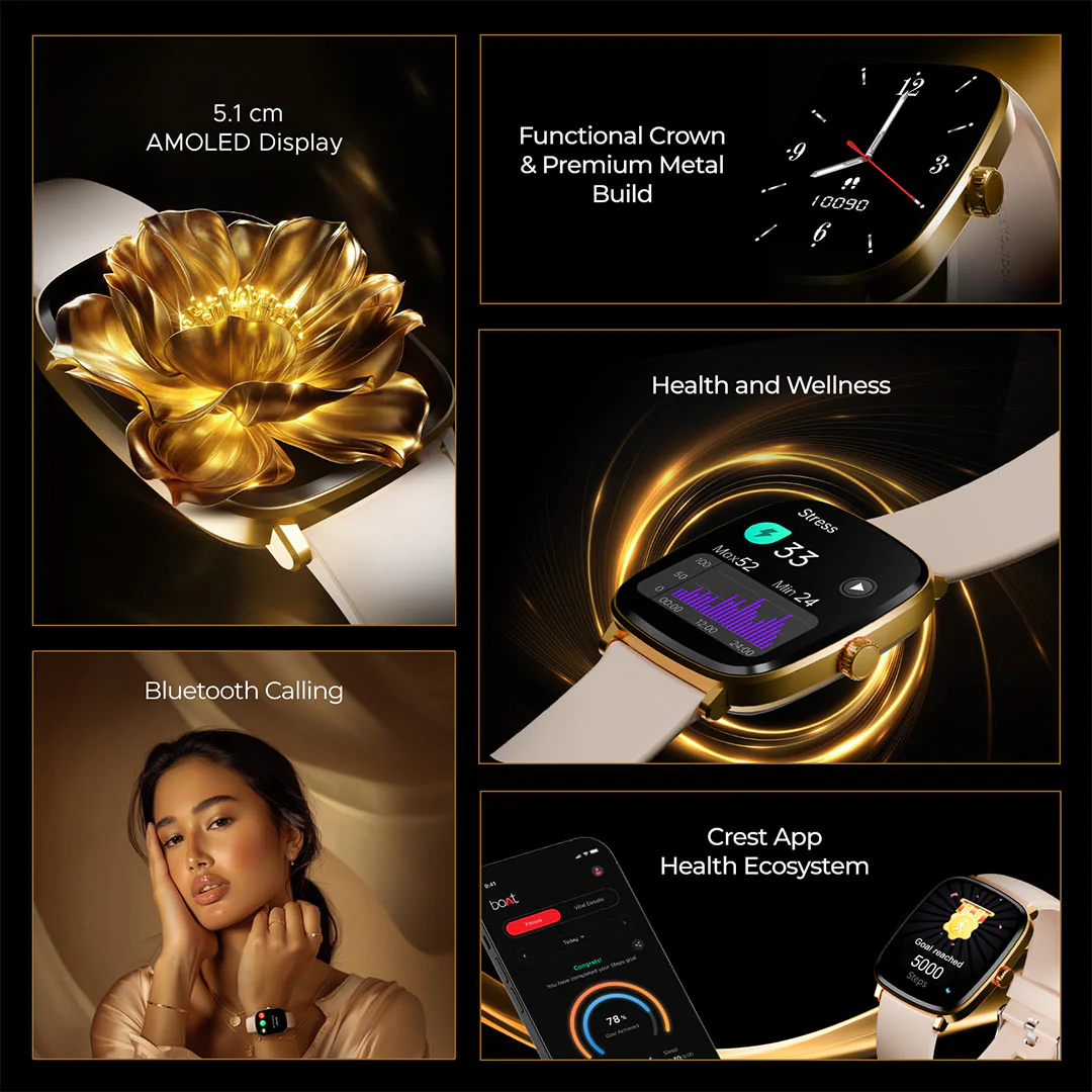 boAt Ultima Regal | Smartwatch with 2.01" Amoled Display, BT Calling, boAt Crest App, Multiple Sports Modes - Image 19