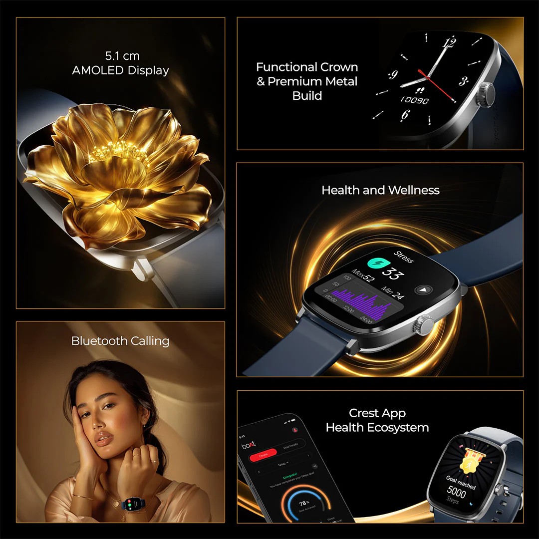 boAt Ultima Regal | Smartwatch with 2.01" Amoled Display, BT Calling, boAt Crest App, Multiple Sports Modes - Image 26