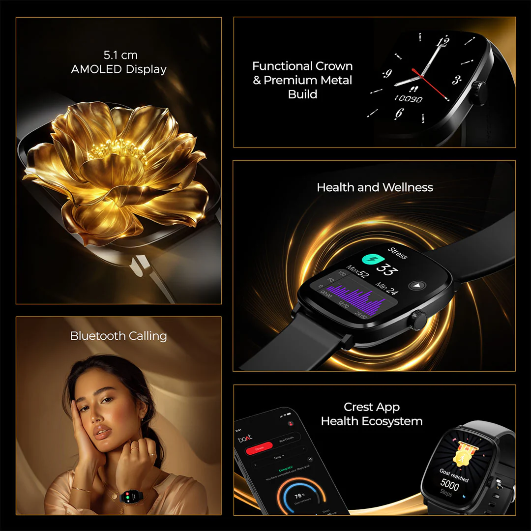boAt Ultima Regal | Smartwatch with 2.01" Amoled Display, BT Calling, boAt Crest App, Multiple Sports Modes - Image 40