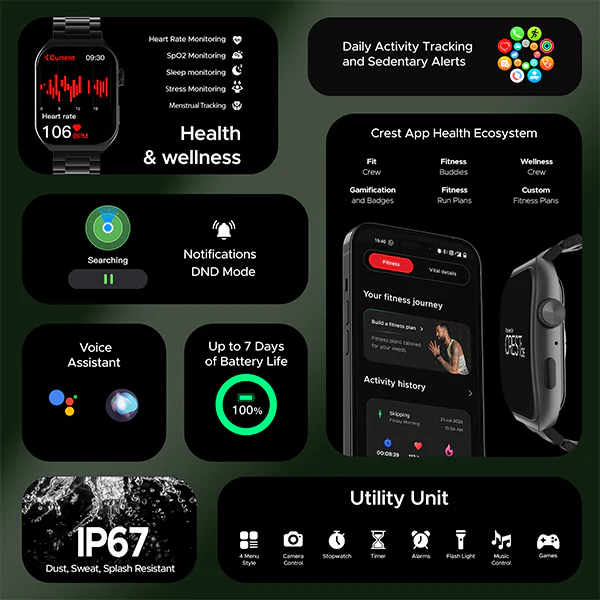 boAt Ultima Vogue | Smartwatch with 1.96" (4.97cm) AMOLED Display, BT Calling, 100+ Watch Faces, 100+ Active Modes - Image 13