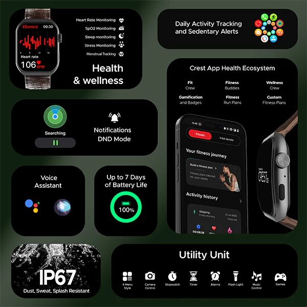 boAt Ultima Vogue | Smartwatch with 1.96" (4.97cm) AMOLED Display, BT Calling, 100+ Watch Faces, 100+ Active Modes - Image 21