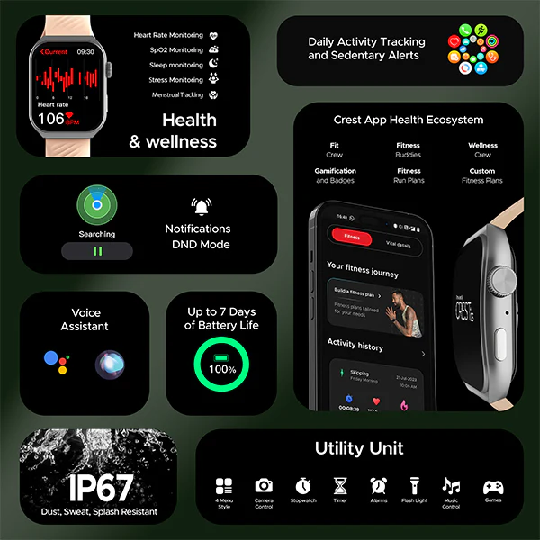 boAt Ultima Vogue | Smartwatch with 1.96" (4.97cm) AMOLED Display, BT Calling, 100+ Watch Faces, 100+ Active Modes - Image 37